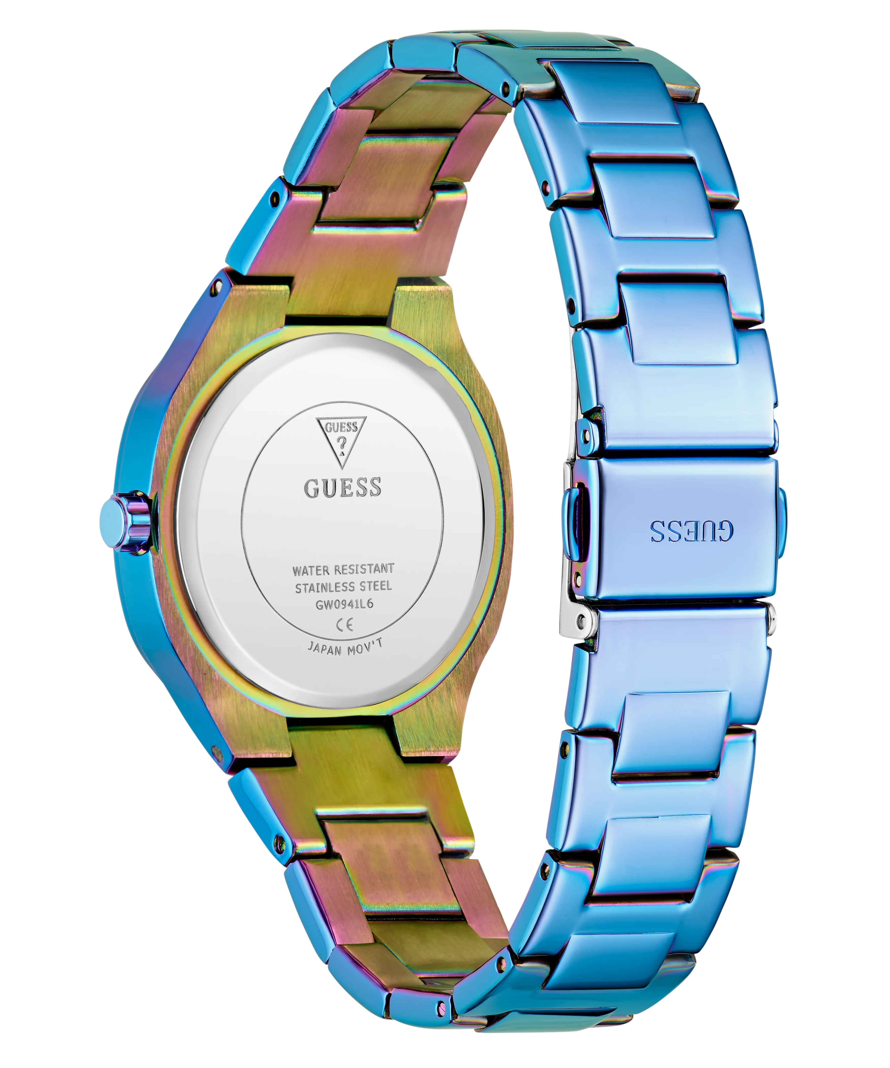GUESS Ladies Iridescent Blue Analog Watch - Image 4