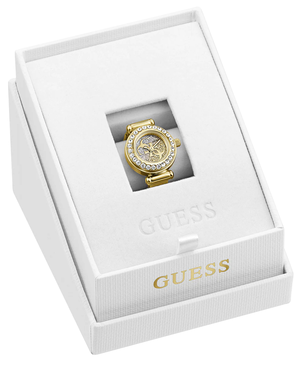GUESS Ladies Large Anna Gold Tone Analog Watch Ring - Image 7