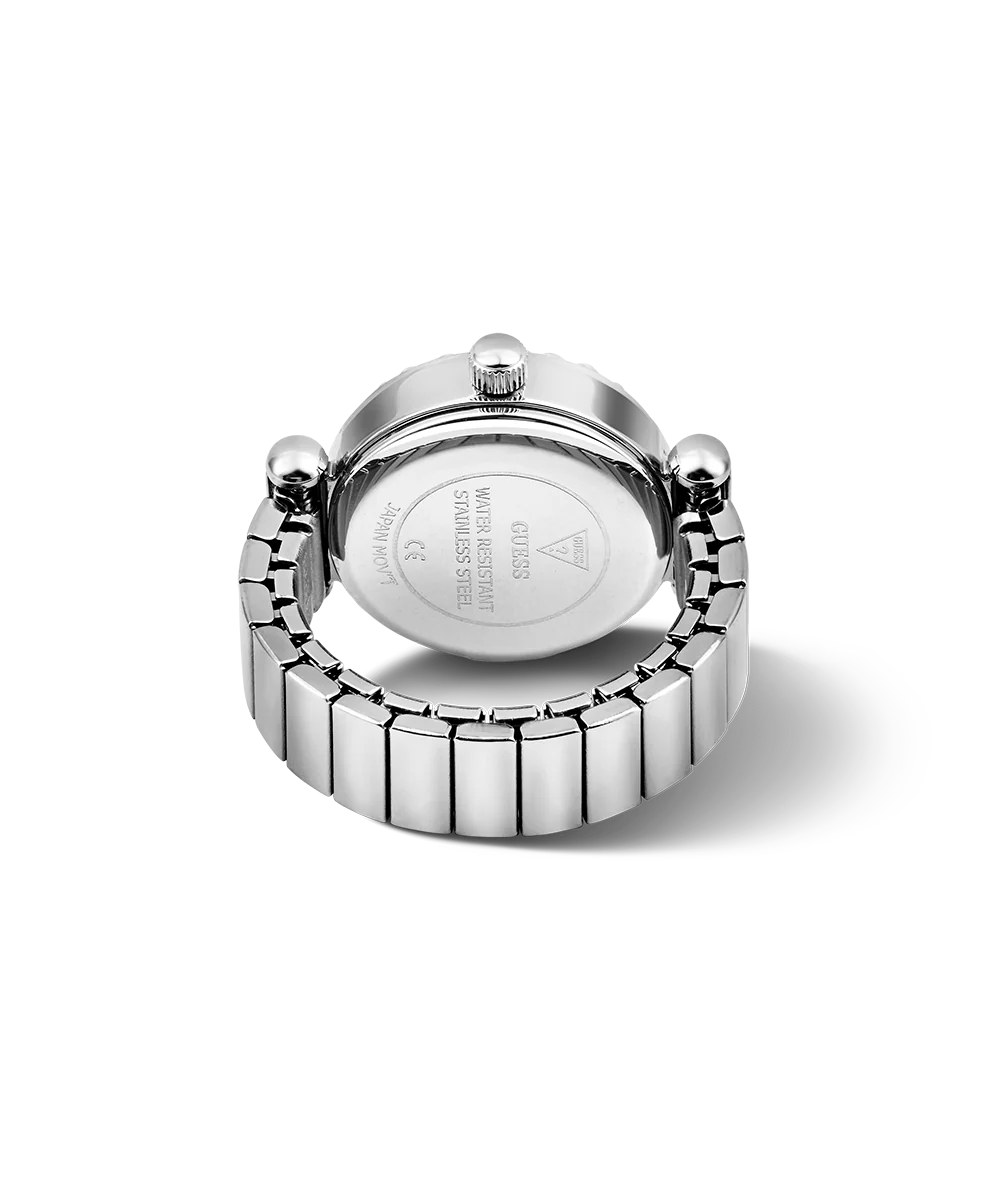 GUESS Ladies Small Anna Silver Tone Analog Watch Ring - Image 6