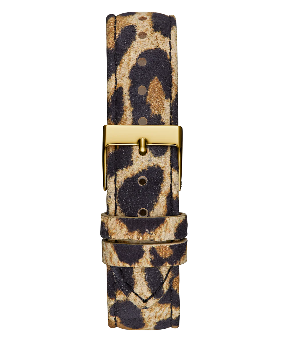 GUESS Ladies Leopard Gold Tone Analog Watch - Image 9