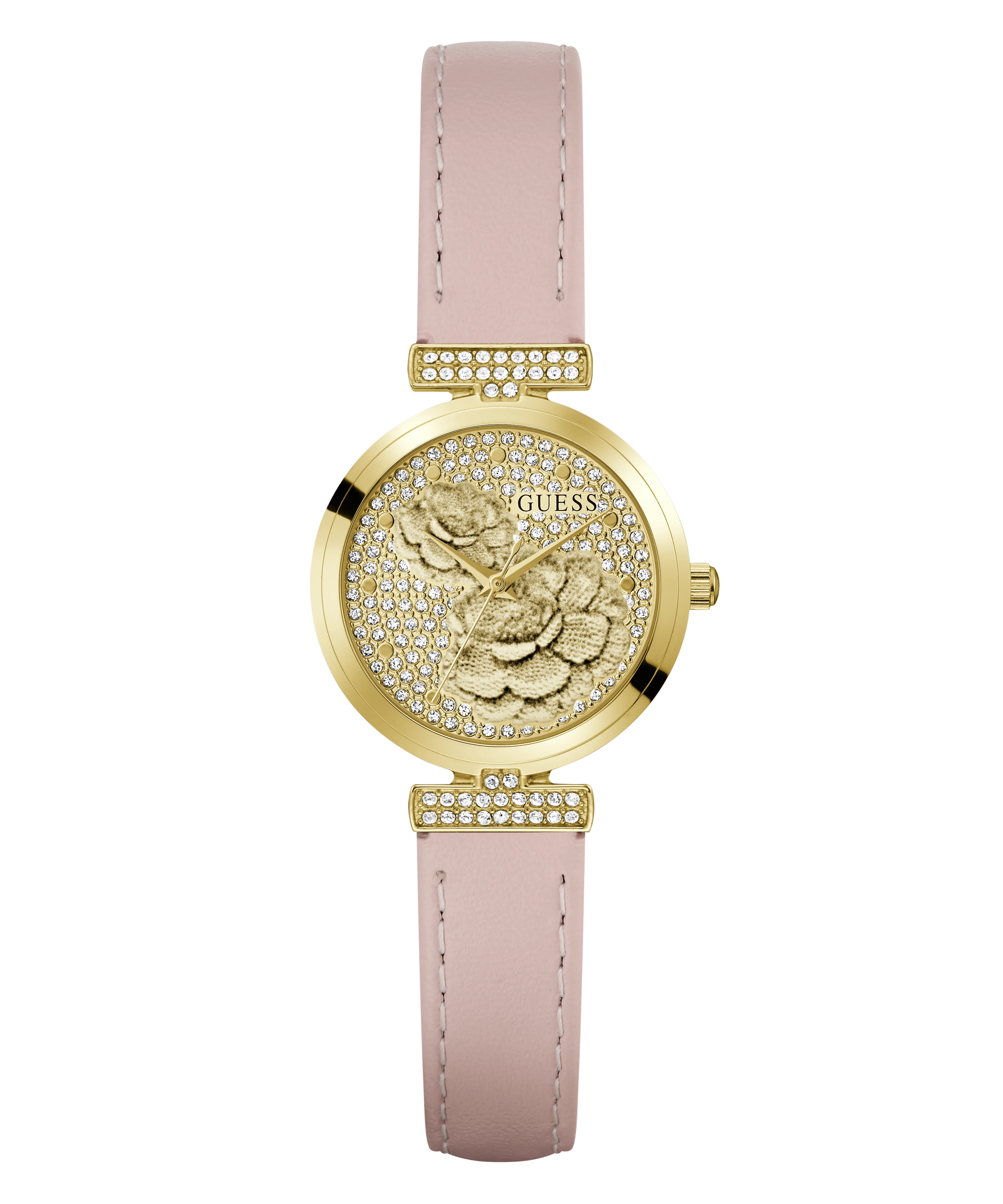 GUESS Ladies Light Pink Gold Tone Analog Watch - Image 4