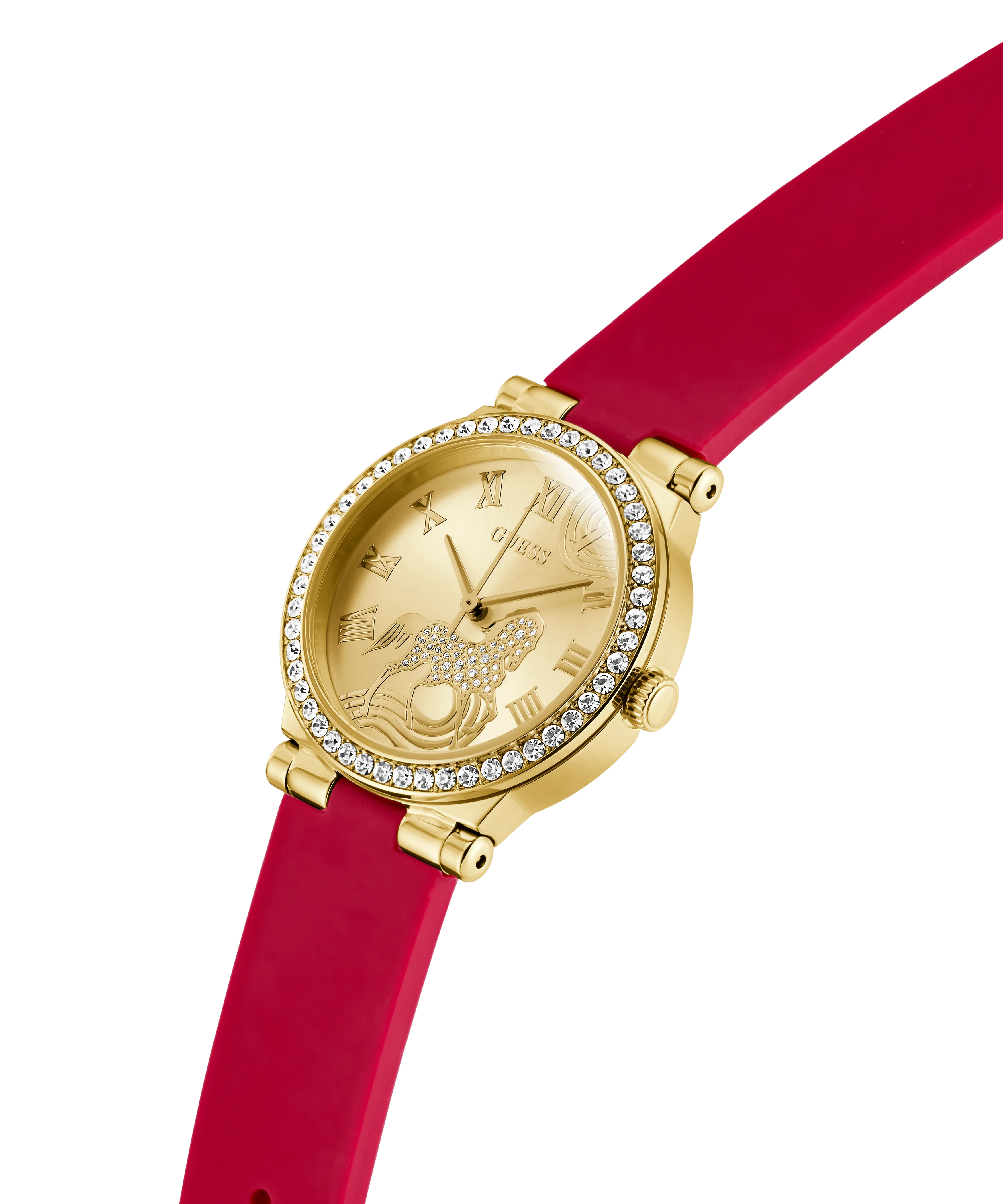 GUESS Ladies Limited Edition Lunar New Year Red Gold Tone Analog Watch - Image 2