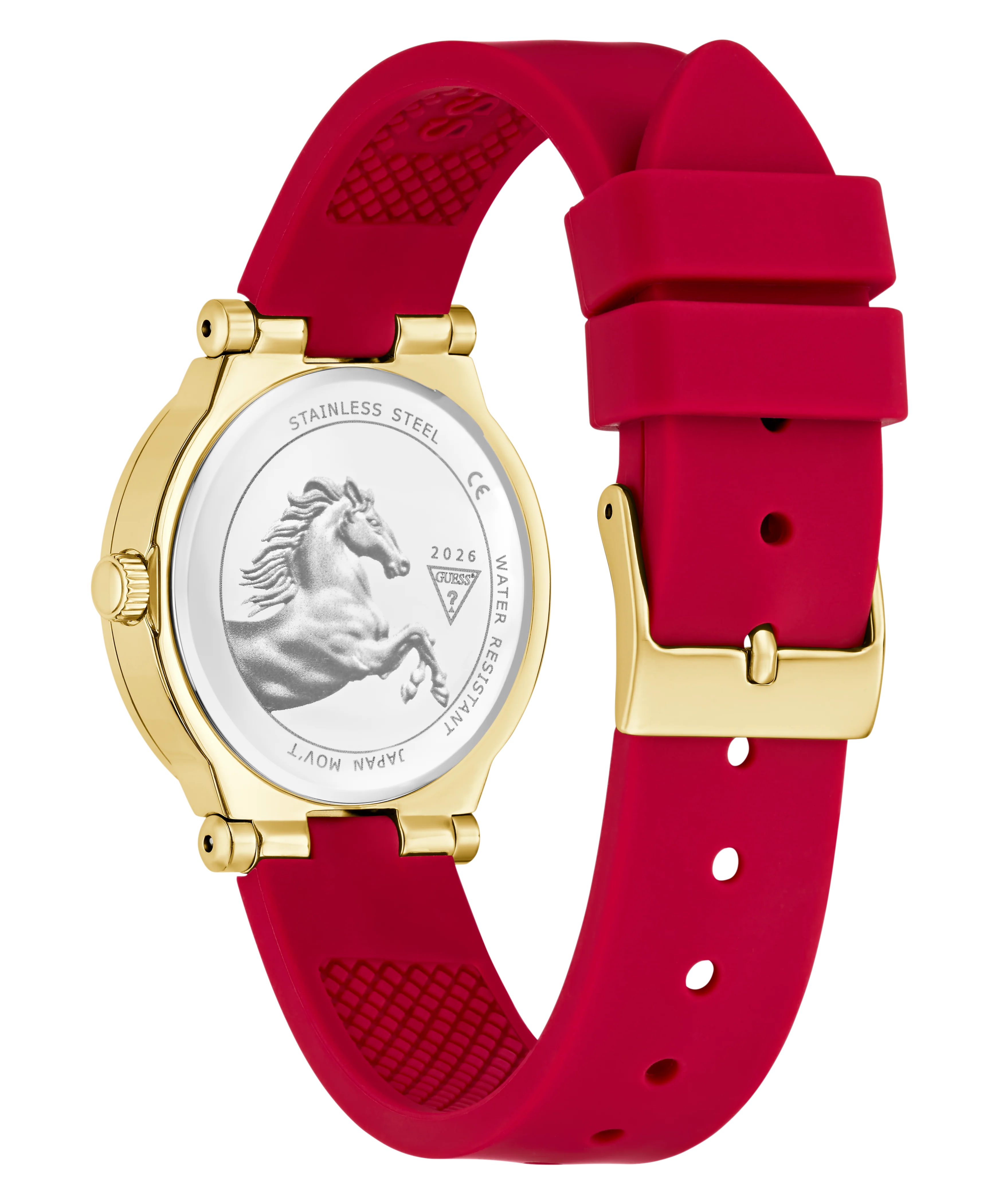 GUESS Ladies Limited Edition Lunar New Year Red Gold Tone Analog Watch - Image 8