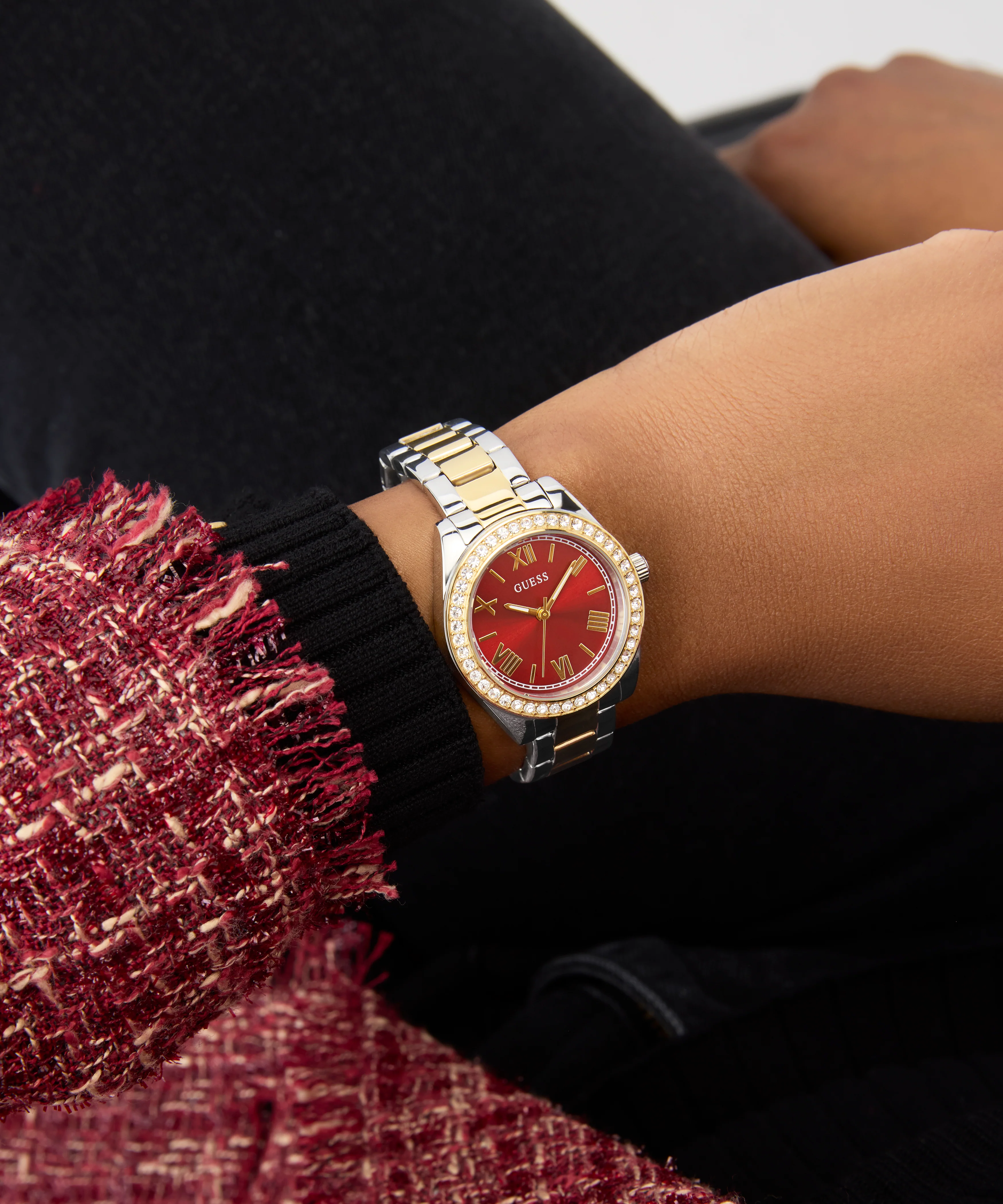 GUESS Ladies Mini Luna 2-Tone Analog Watch - Image 6