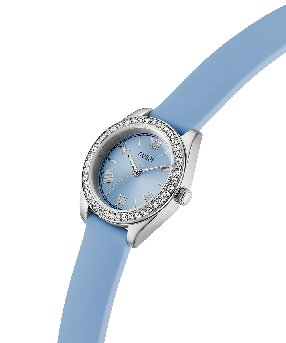 GUESS Ladies Mini Luna Blue Silver Tone Analog Watch - Image 3