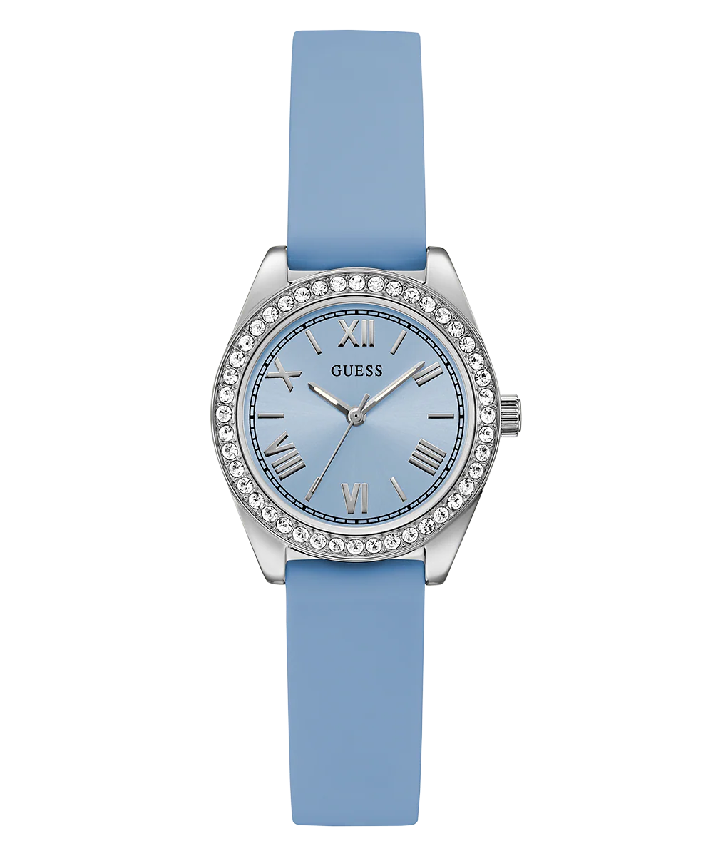 GUESS Ladies Mini Luna Blue Silver Tone Analog Watch - Image 6