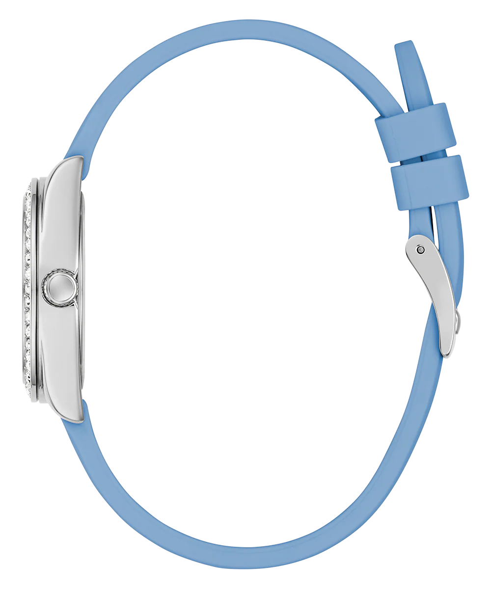 GUESS Ladies Mini Luna Blue Silver Tone Analog Watch - Image 8