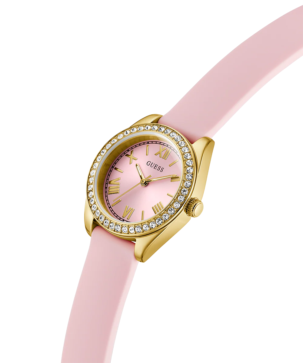 GUESS Ladies Mini Luna Pink Gold Tone Analog Watch - Image 3