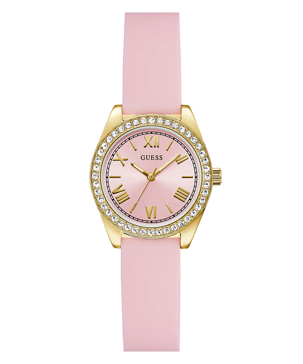 GUESS Ladies Mini Luna Pink Gold Tone Analog Watch - Image 6