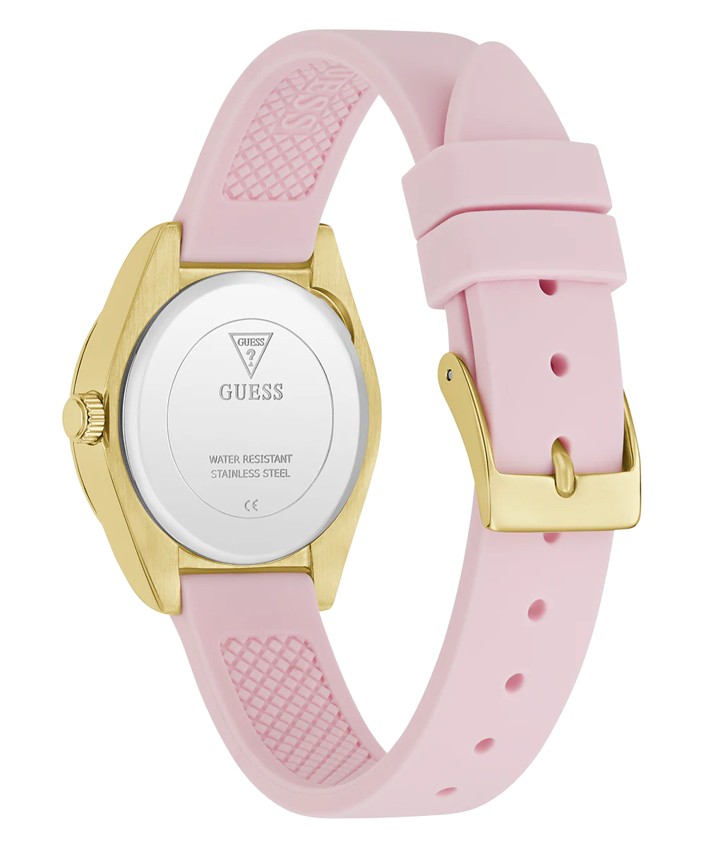 GUESS Ladies Mini Luna Pink Gold Tone Analog Watch - Image 7