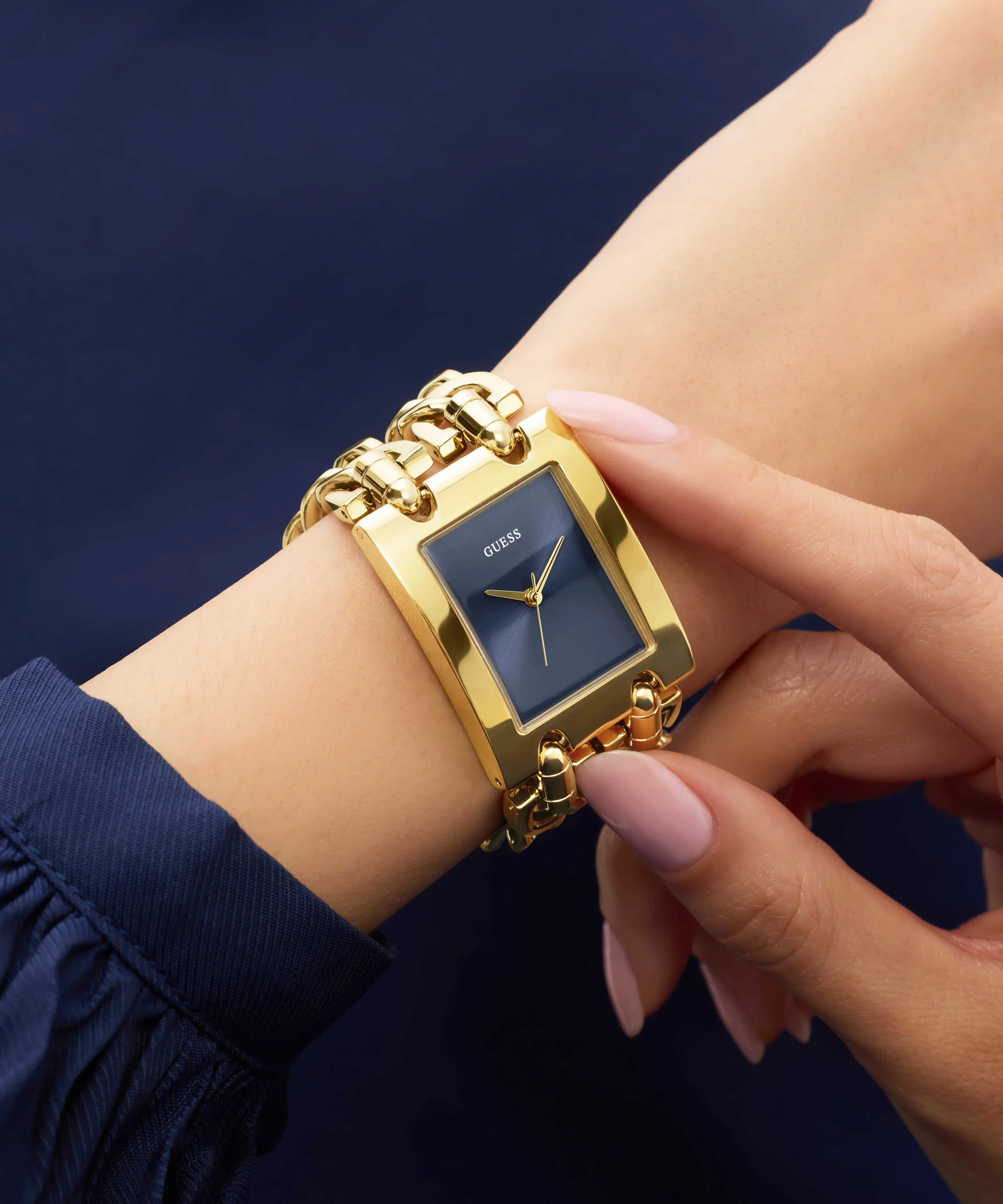 GUESS Ladies Mod Heavy Metal Gold Tone Analog Watch - Image 3