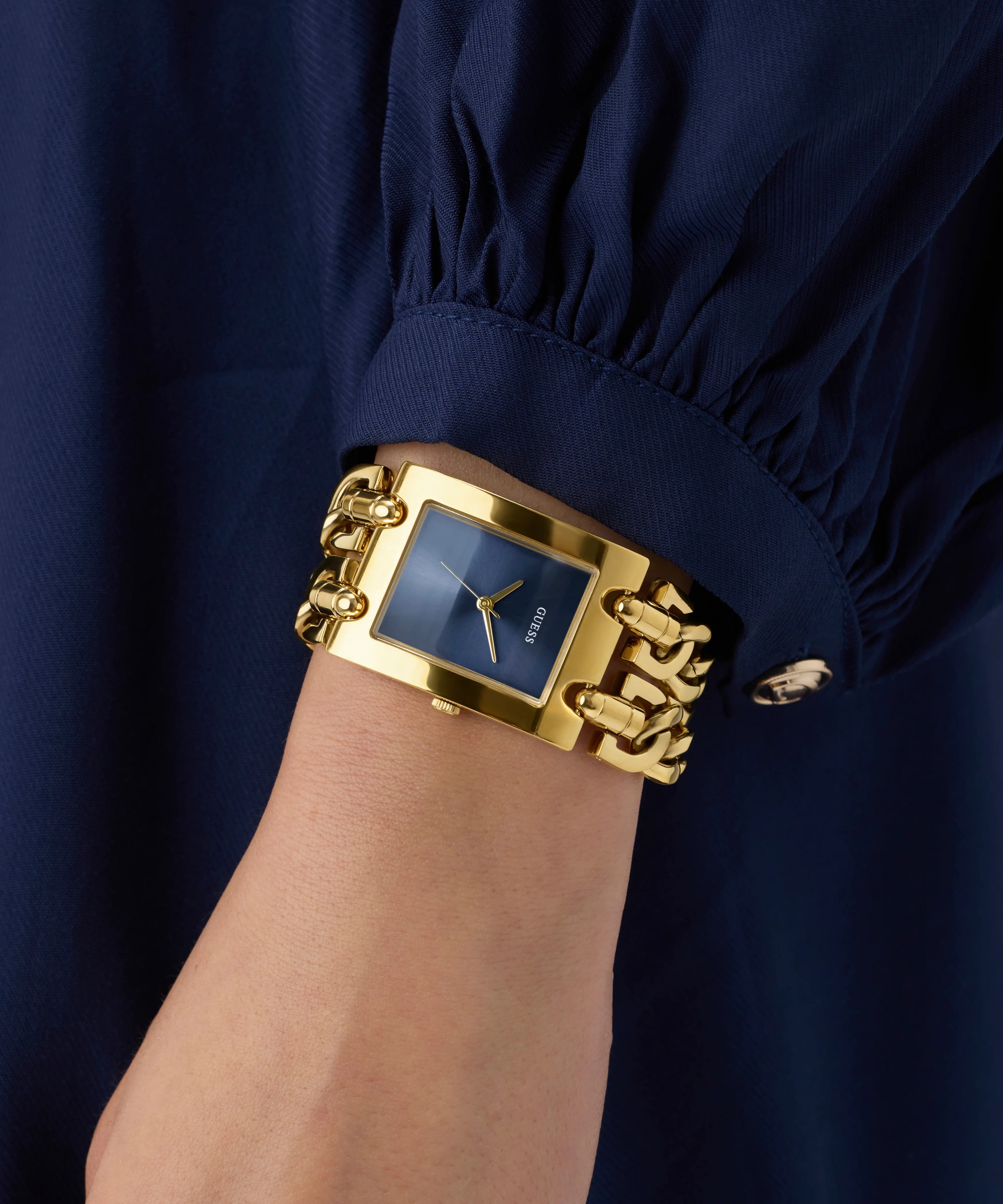 GUESS Ladies Mod Heavy Metal Gold Tone Analog Watch - Image 5