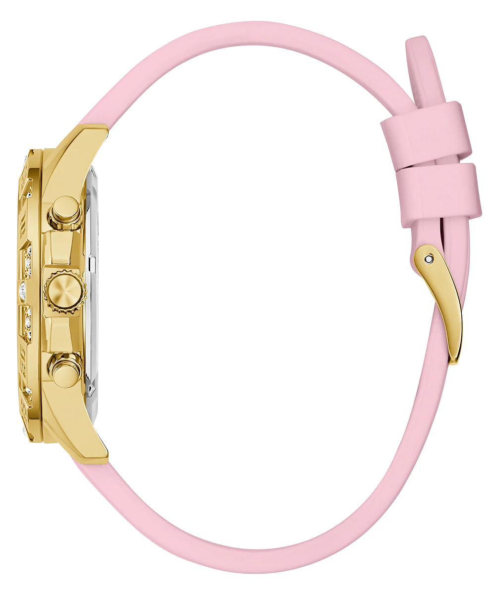 GUESS Ladies Pink Gold Tone Analog Watch - Image 7