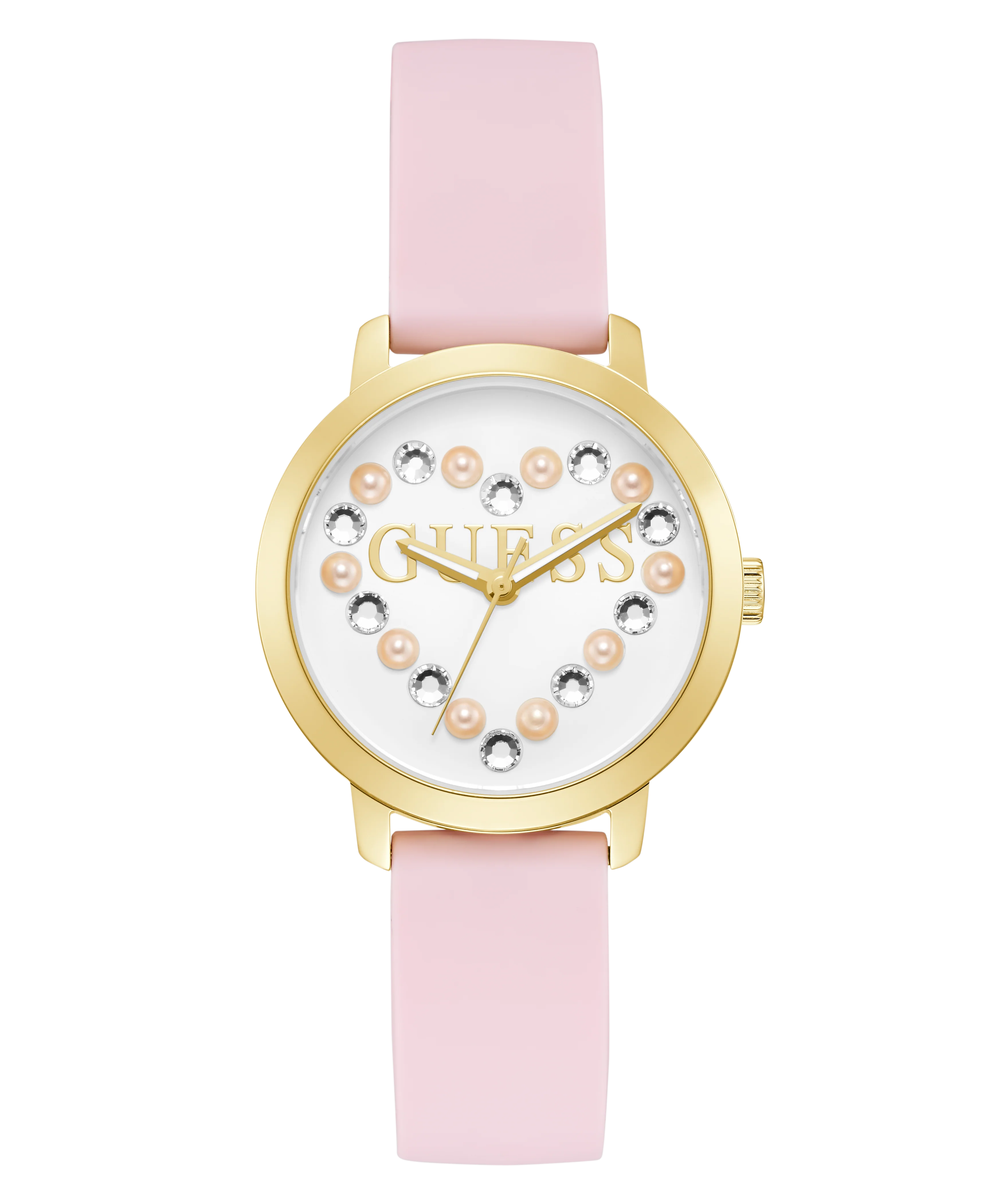 GUESS Ladies Pink Gold Tone Analog Watch - Image 6