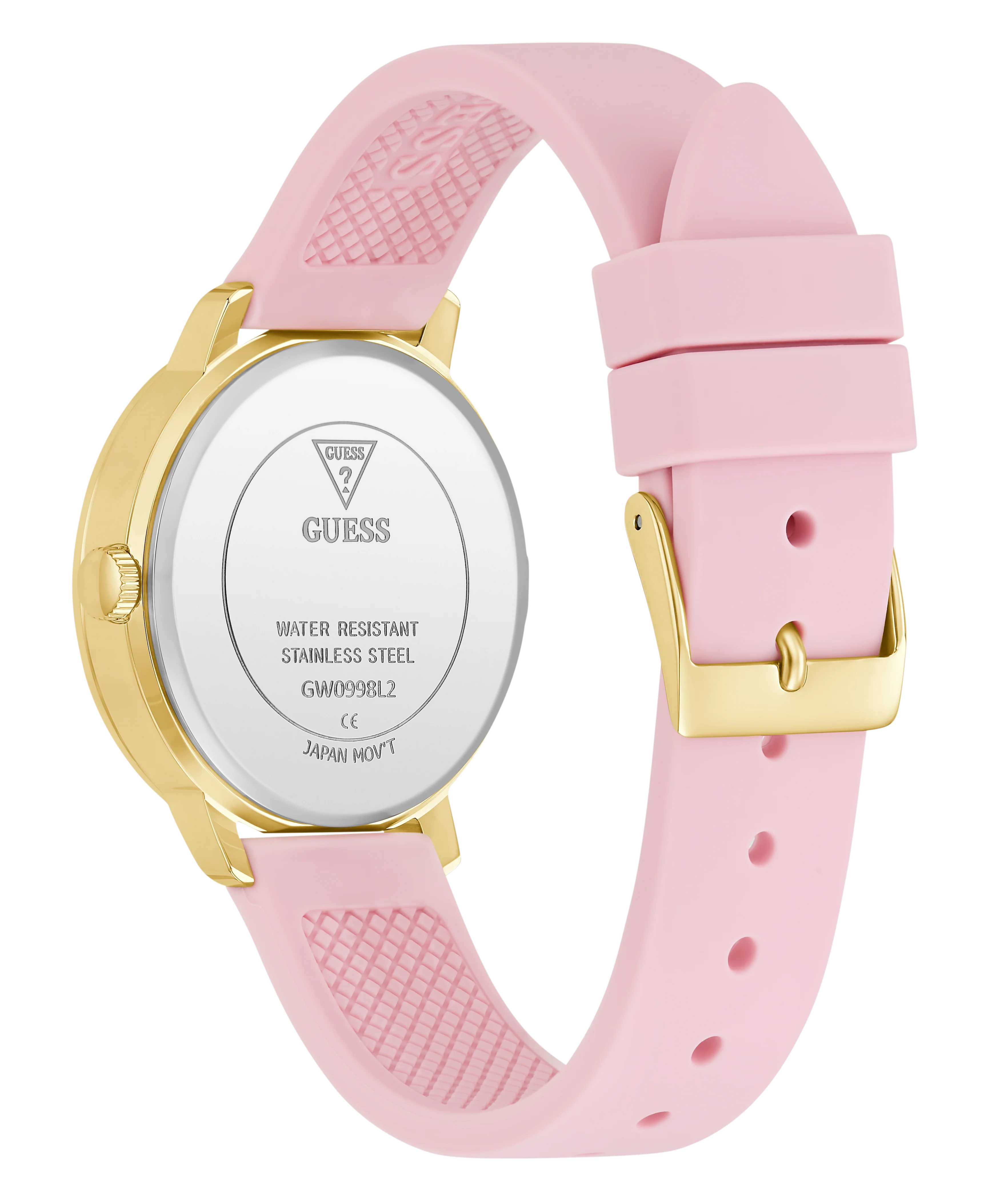 GUESS Ladies Pink Gold Tone Analog Watch - Image 7