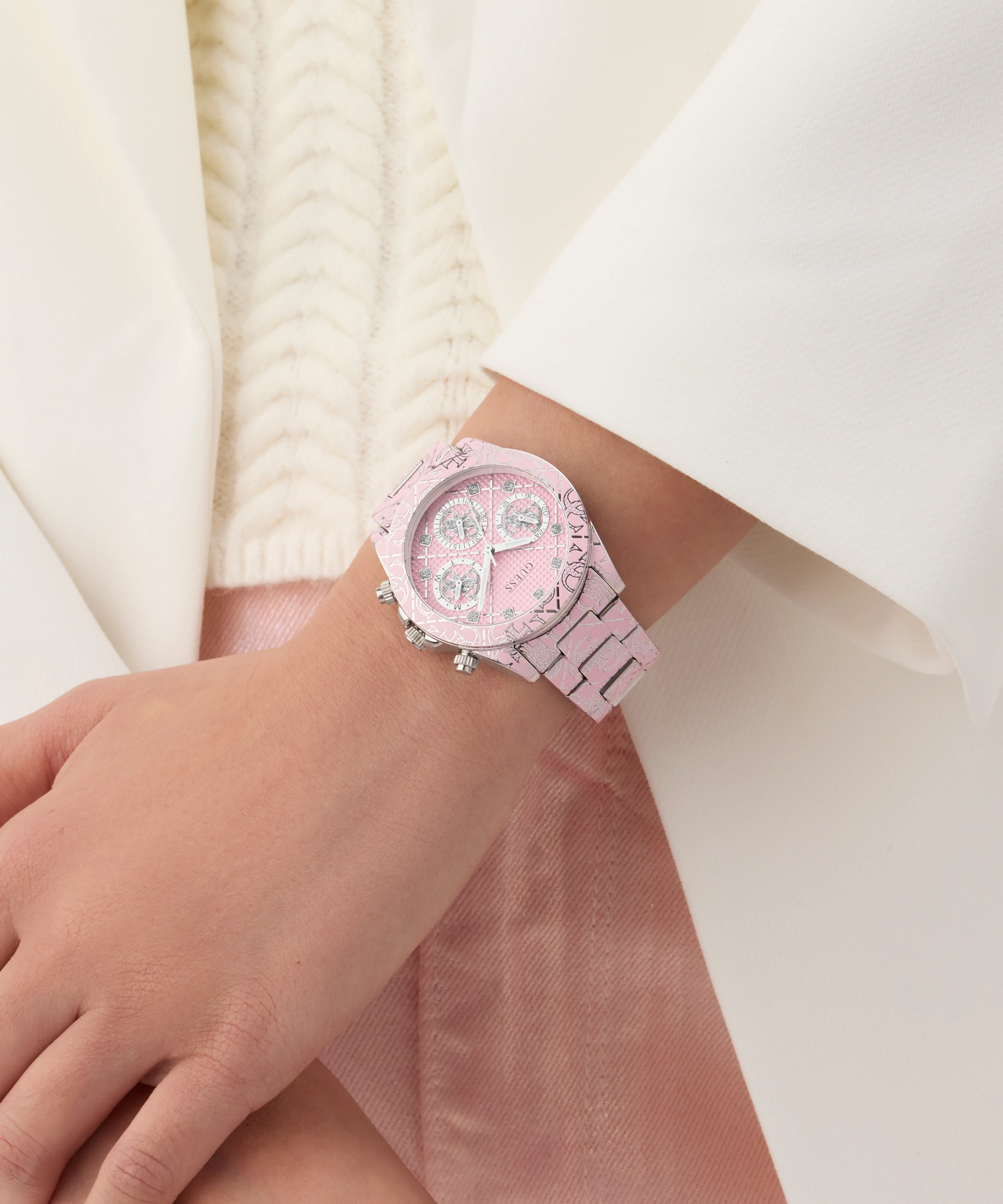 GUESS Ladies Pink Multi-function Watch - Image 4
