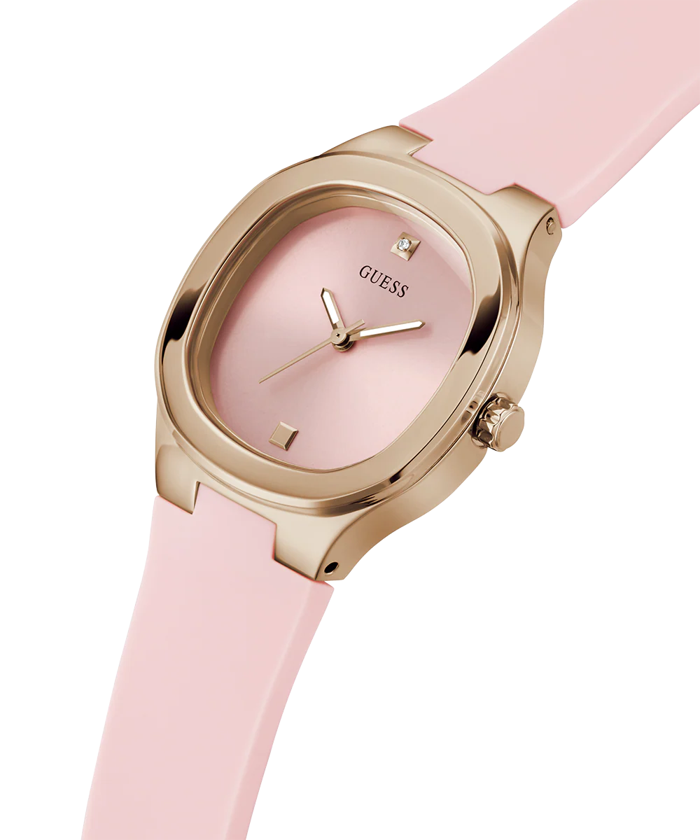 GUESS Ladies Pink Rose Gold Tone Analog Watch - Image 3