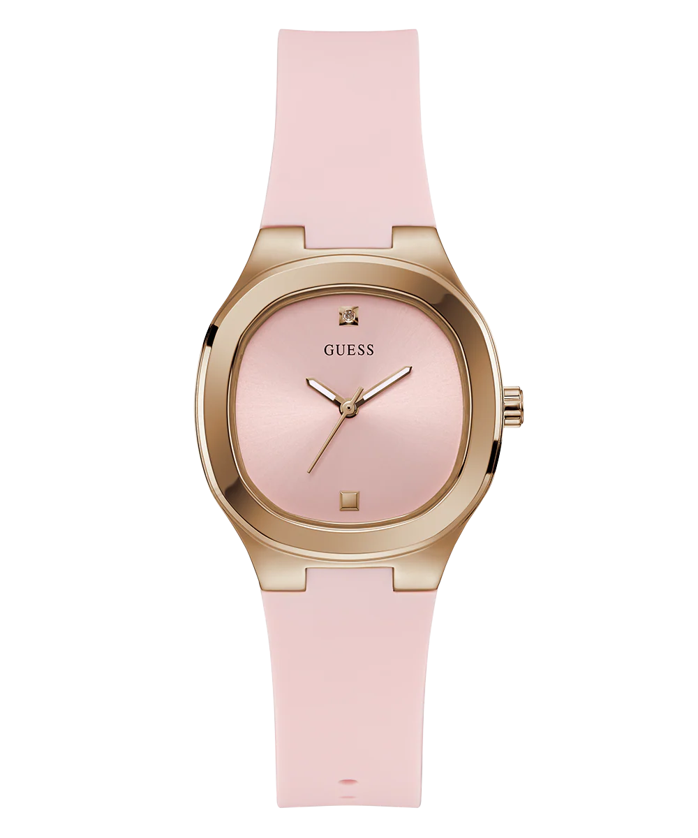 GUESS Ladies Pink Rose Gold Tone Analog Watch - Image 6
