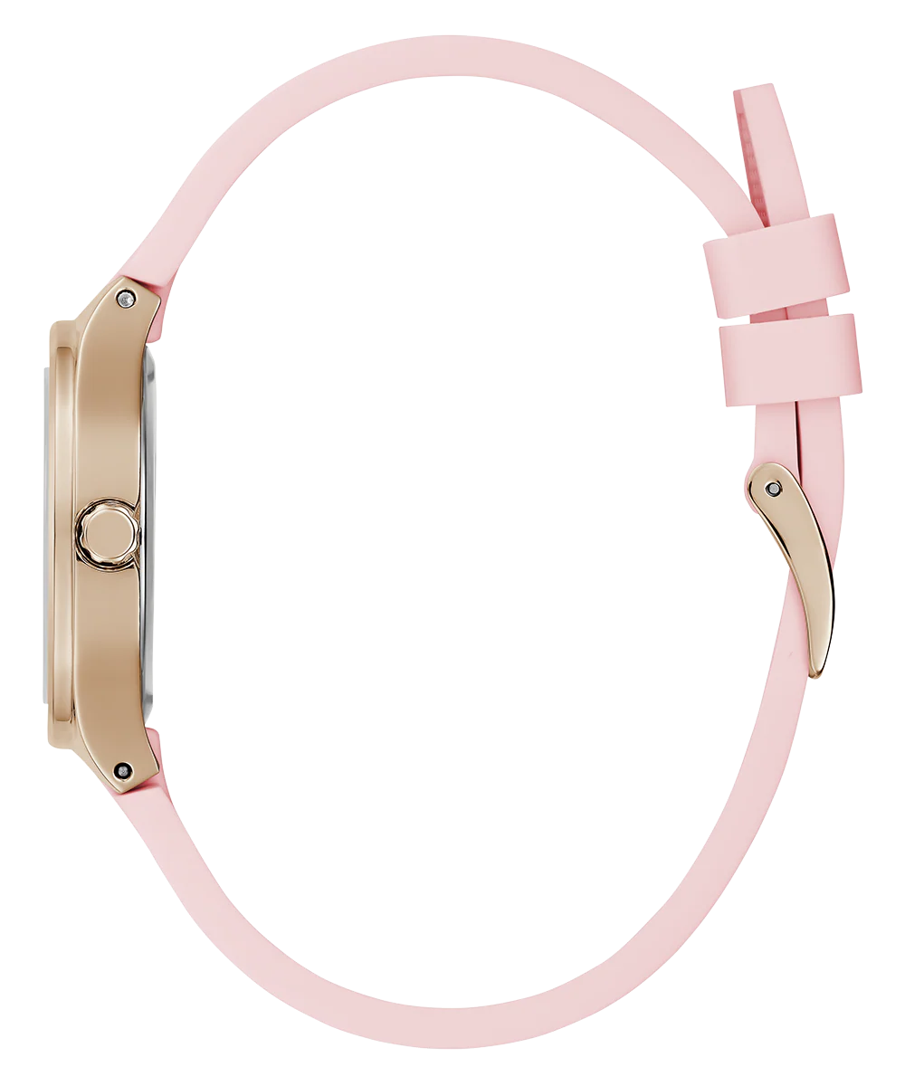 GUESS Ladies Pink Rose Gold Tone Analog Watch - Image 8