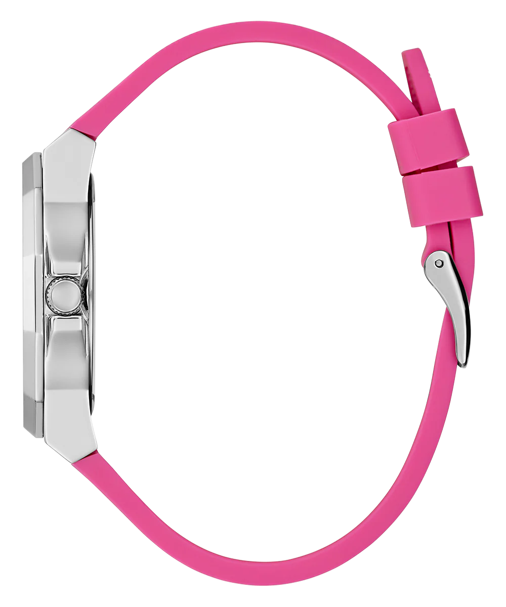 GUESS Ladies Pink Silver Tone Analog Watch - Image 8