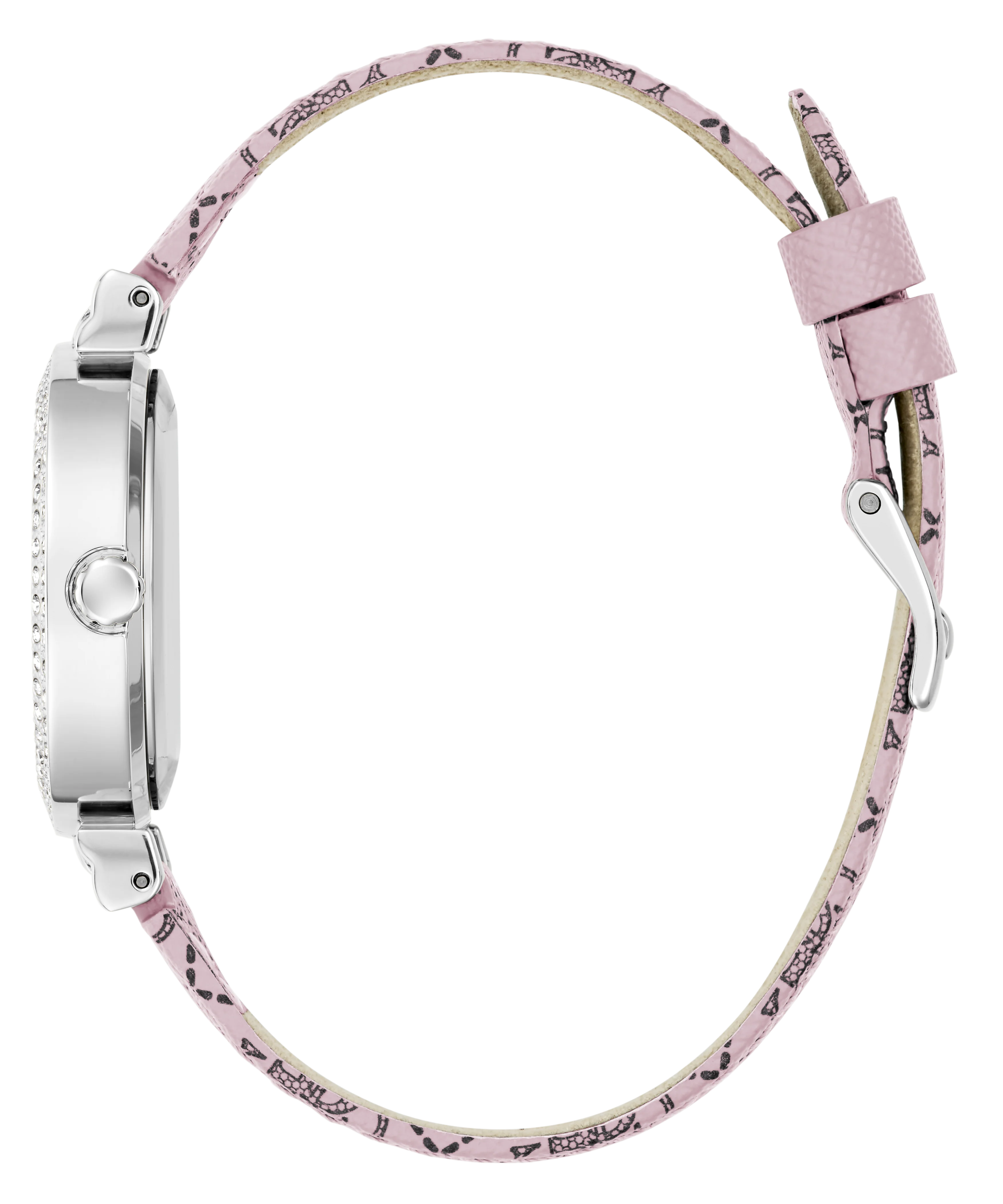 GUESS Ladies Pink Silver Tone Analog Watch - Image 5