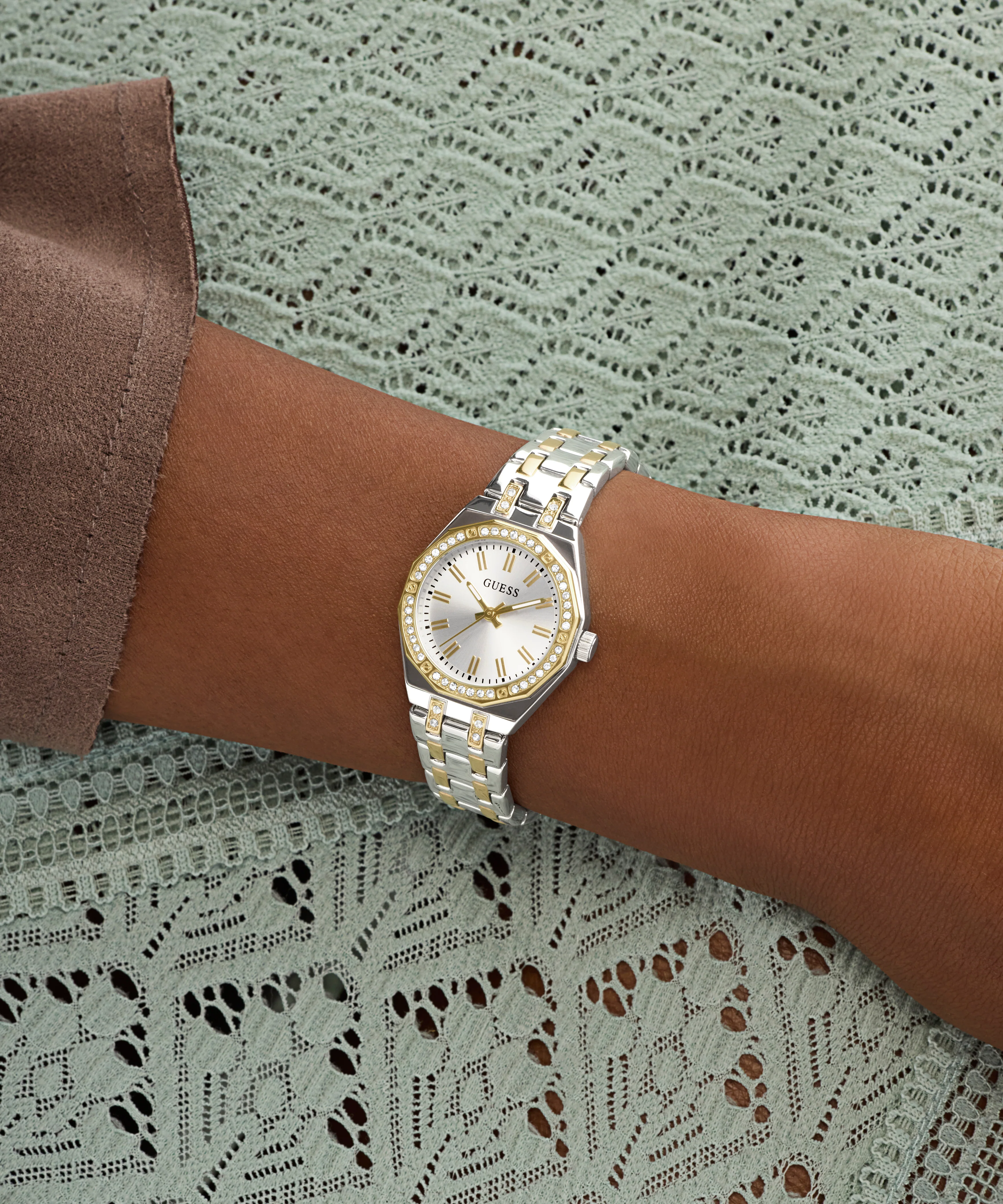 GUESS Ladies Pixie 2-Tone Analog Watch - Image 3