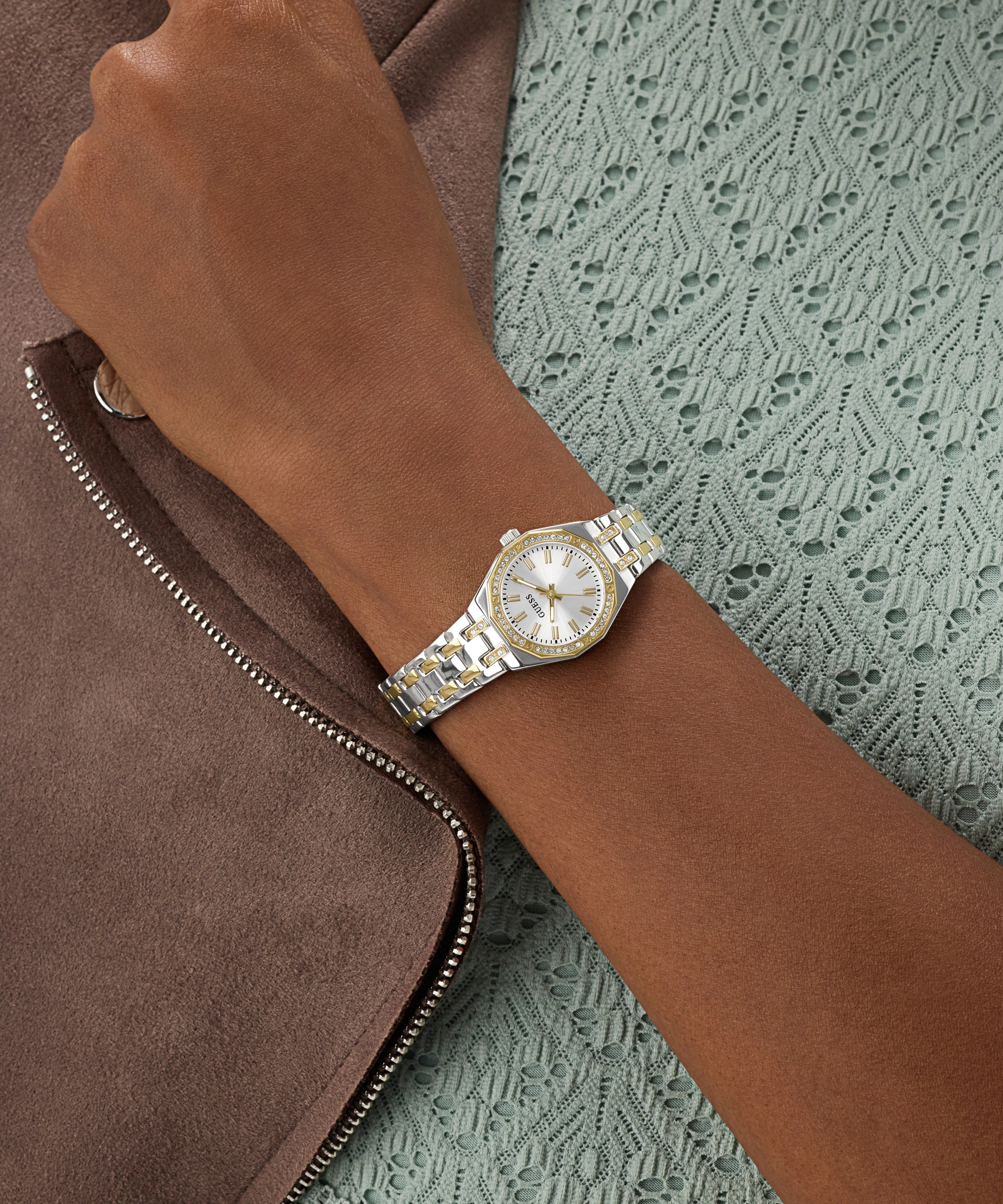 GUESS Ladies Pixie 2-Tone Analog Watch - Image 5