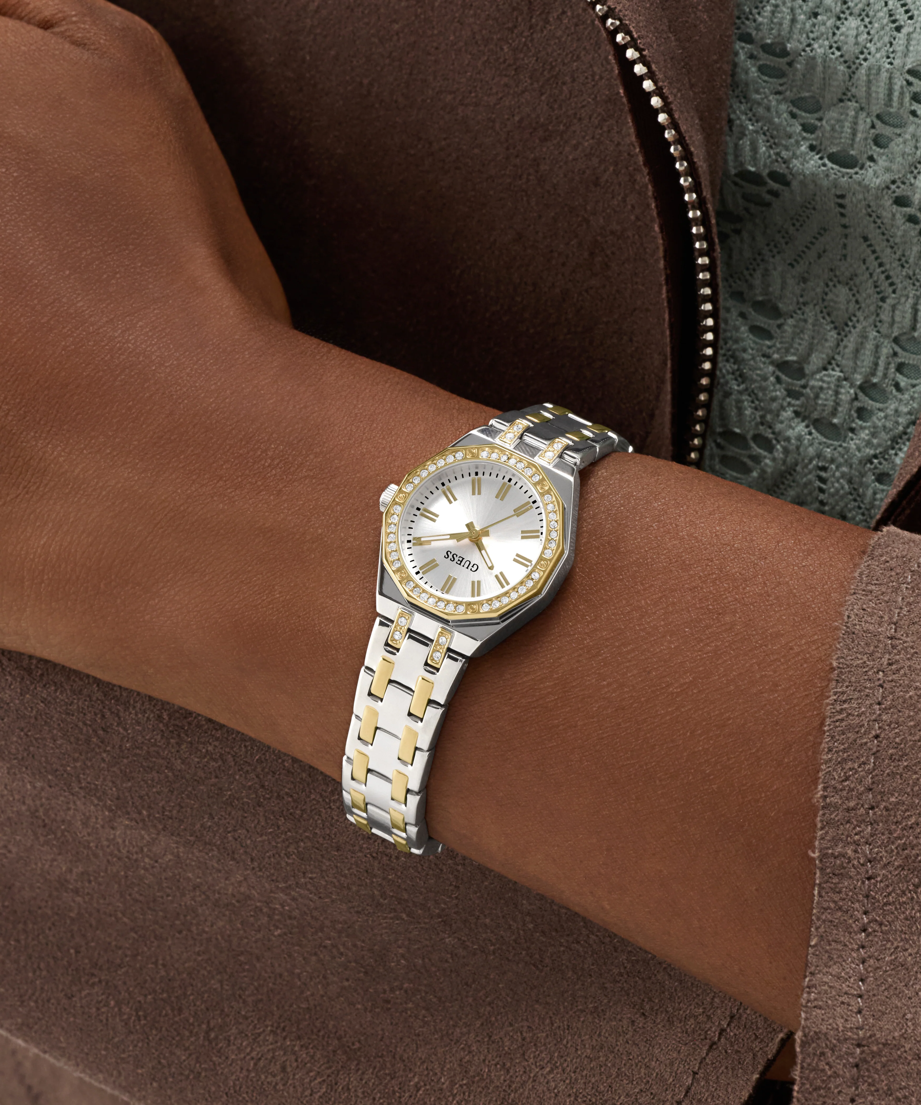 GUESS Ladies Pixie 2-Tone Analog Watch - Image 6