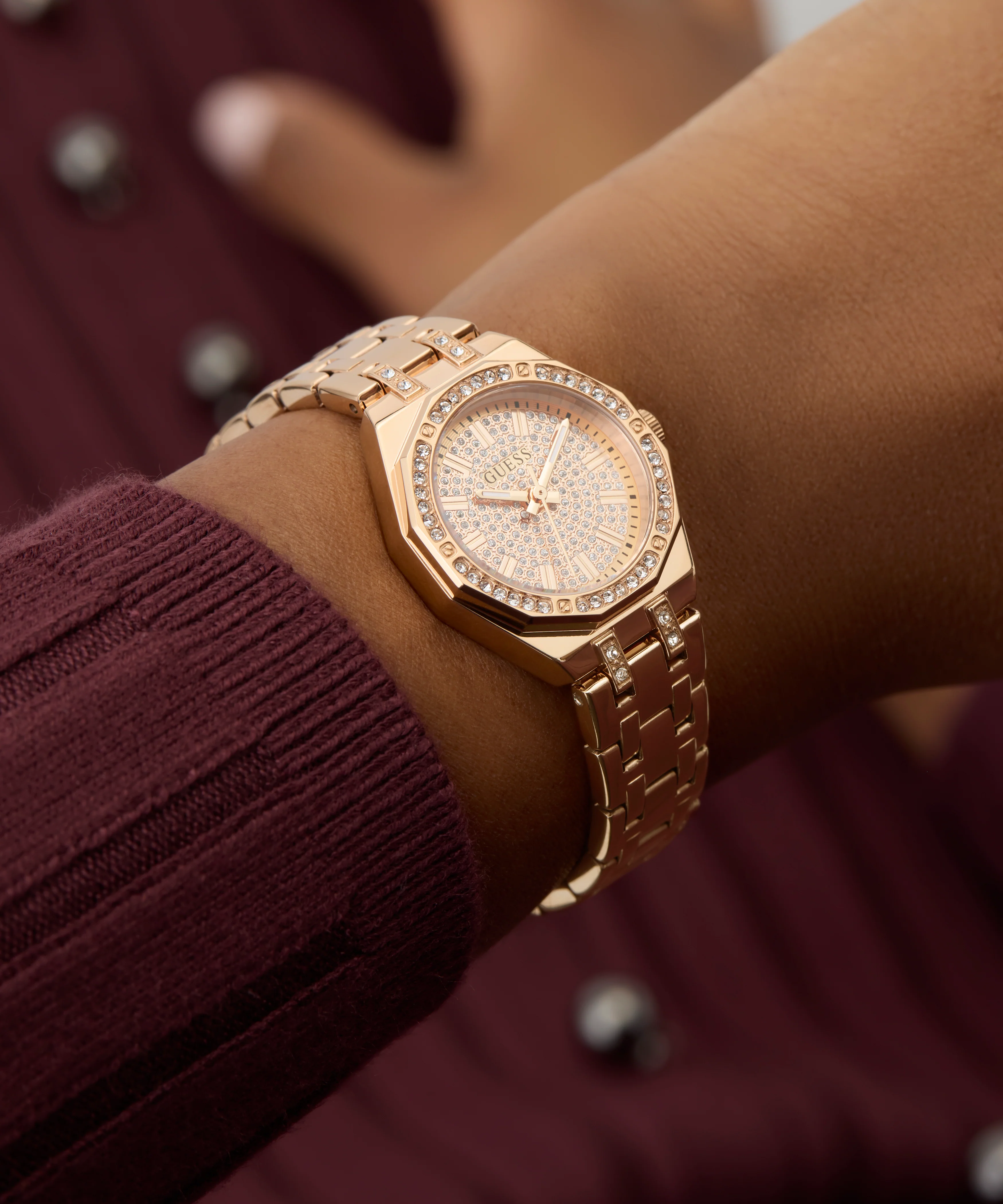 GUESS Ladies Pixie Rose Gold Tone Analog Watch - Image 4