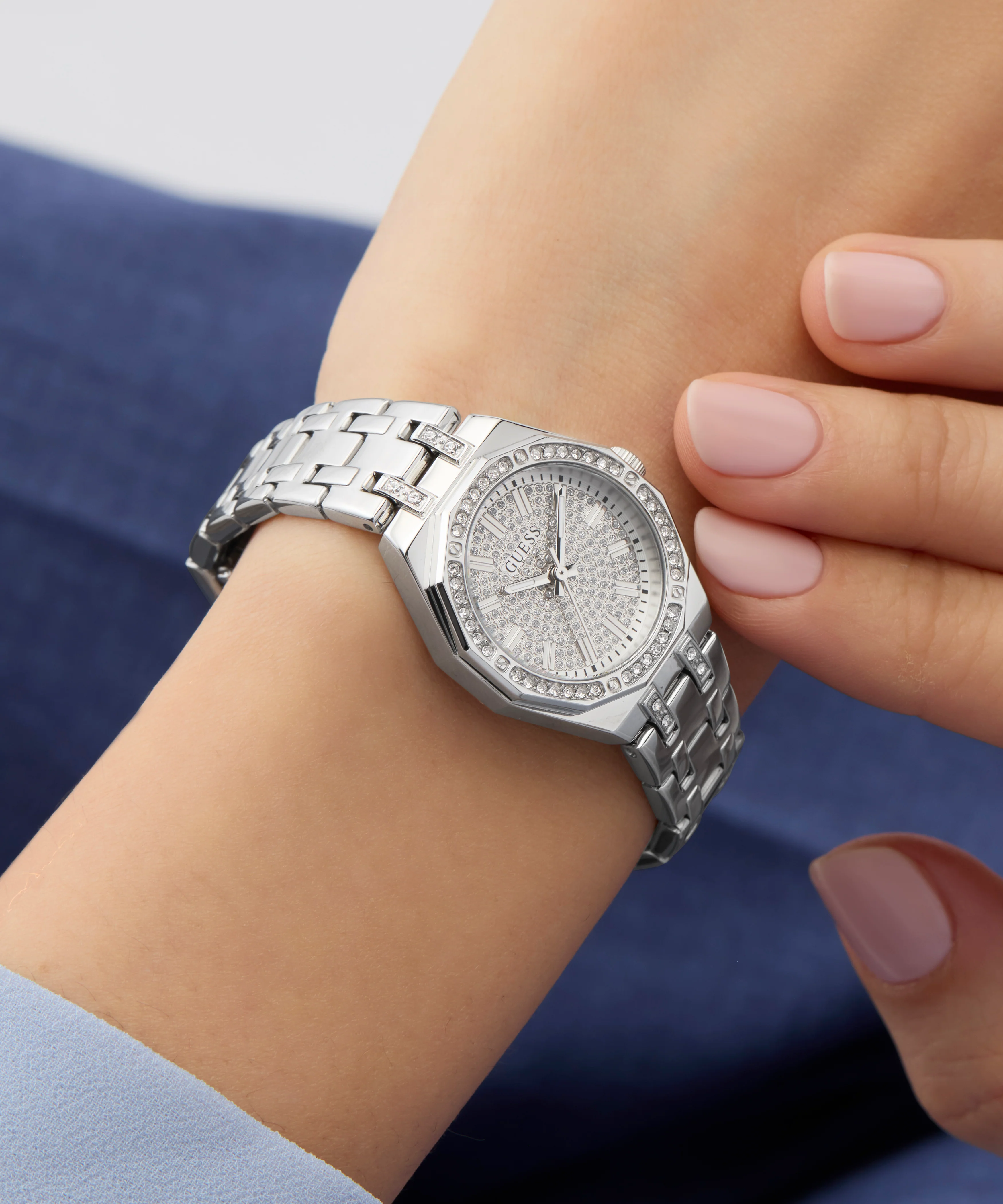 GUESS Ladies Pixie Silver Tone Analog Watch - Image 5