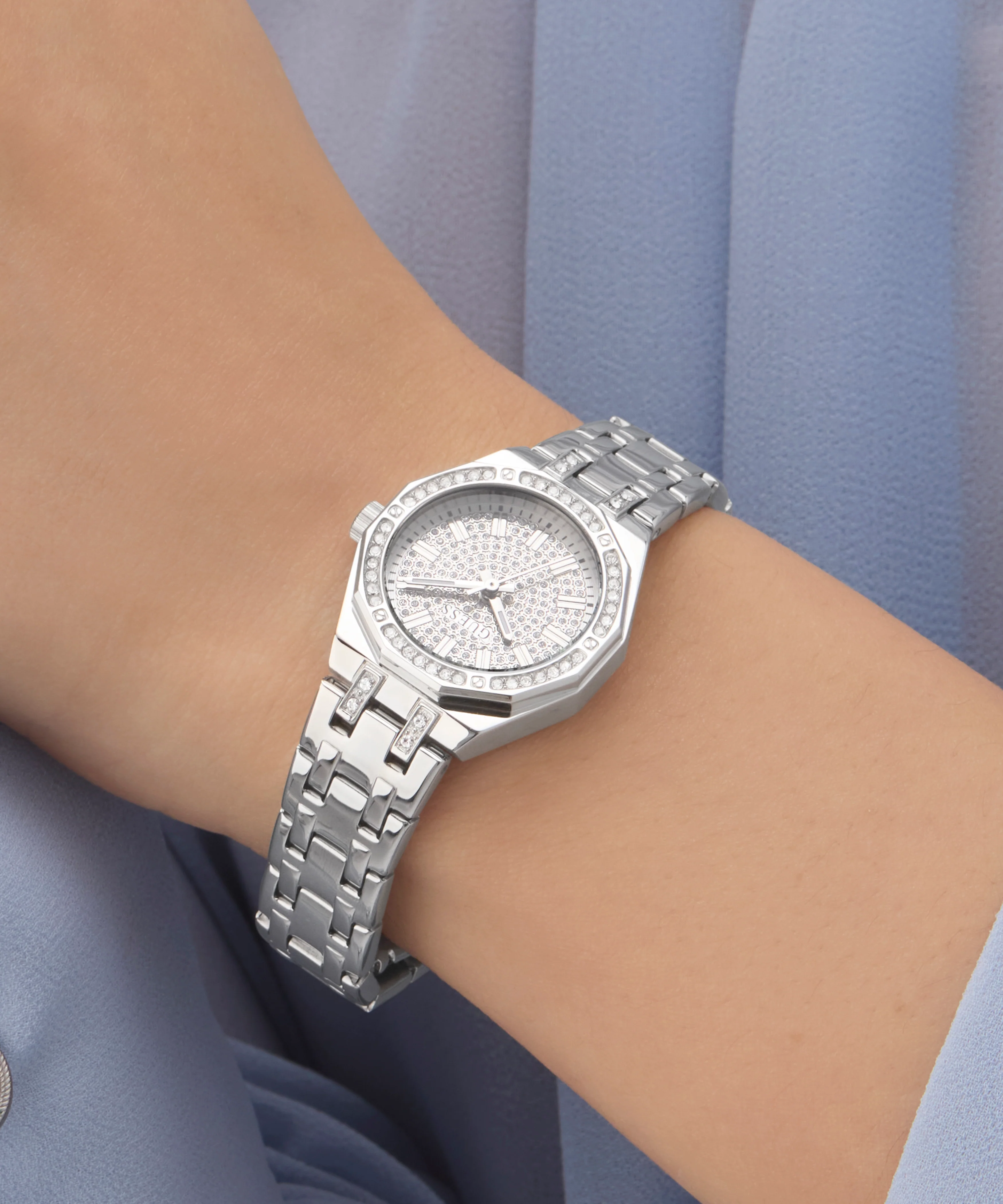 GUESS Ladies Pixie Silver Tone Analog Watch - Image 6