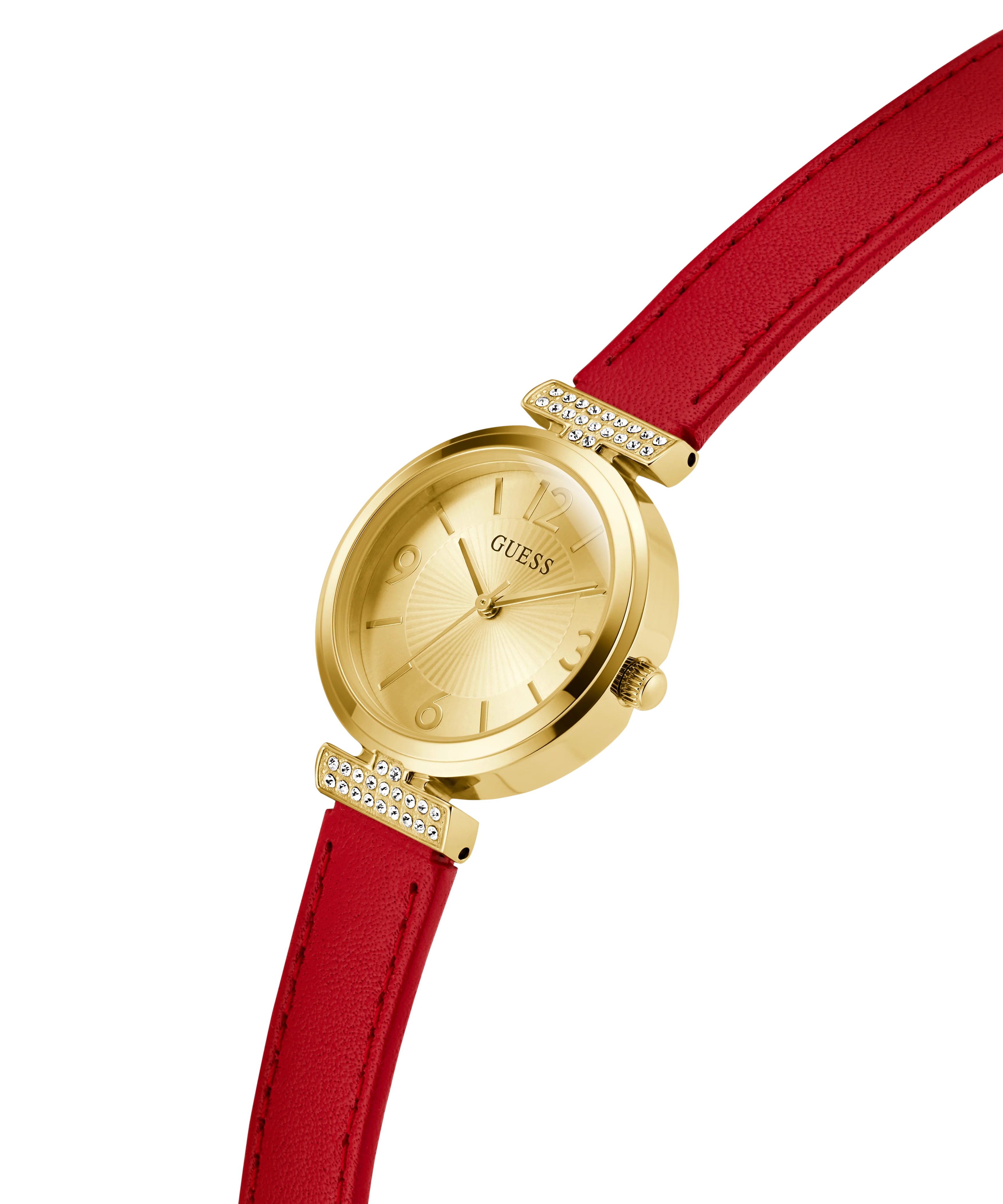 GUESS Ladies Red Gold Tone Analog Watch - Image 3