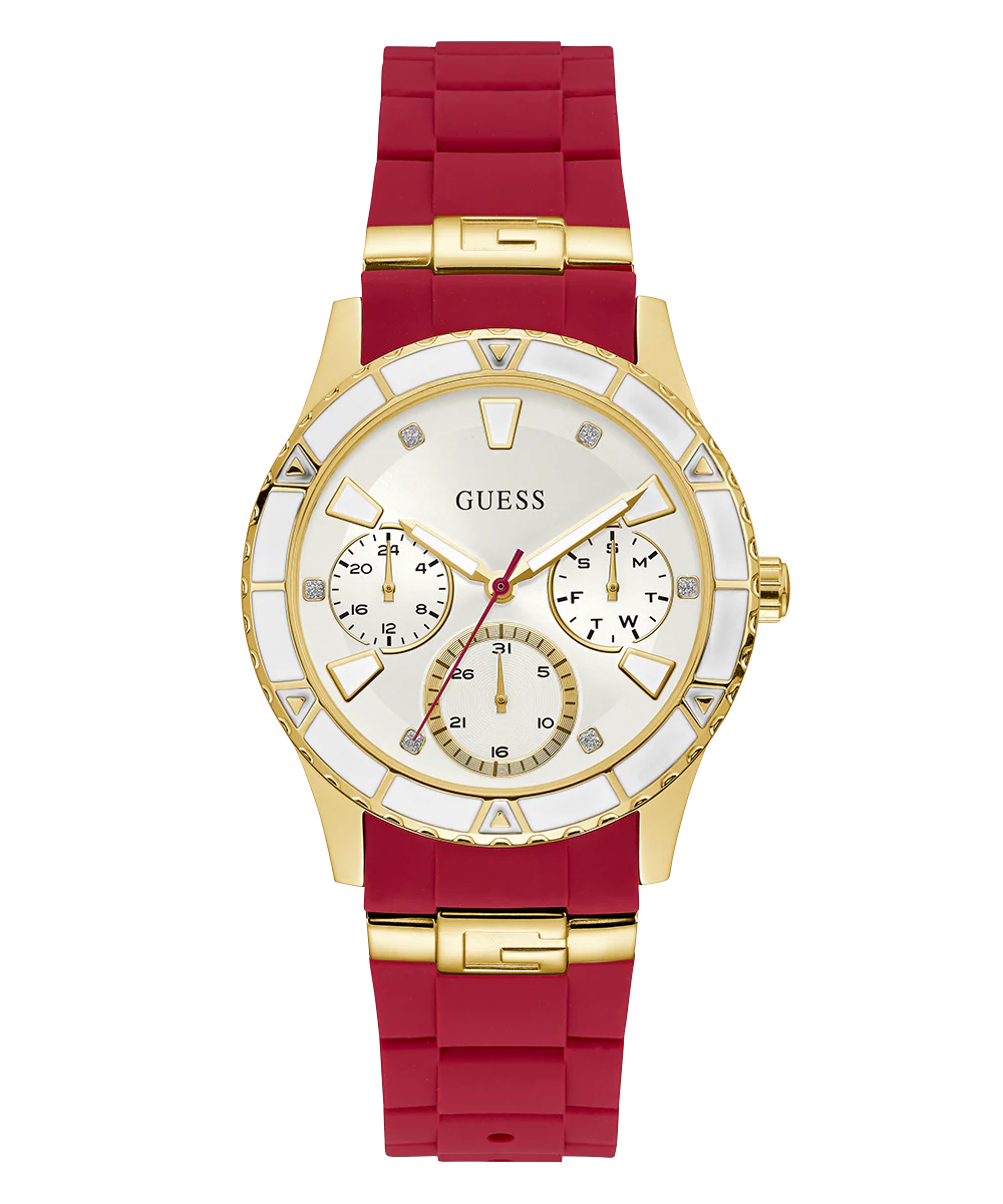 GUESS Ladies Red Gold Tone Multi-function Watch - Image 3