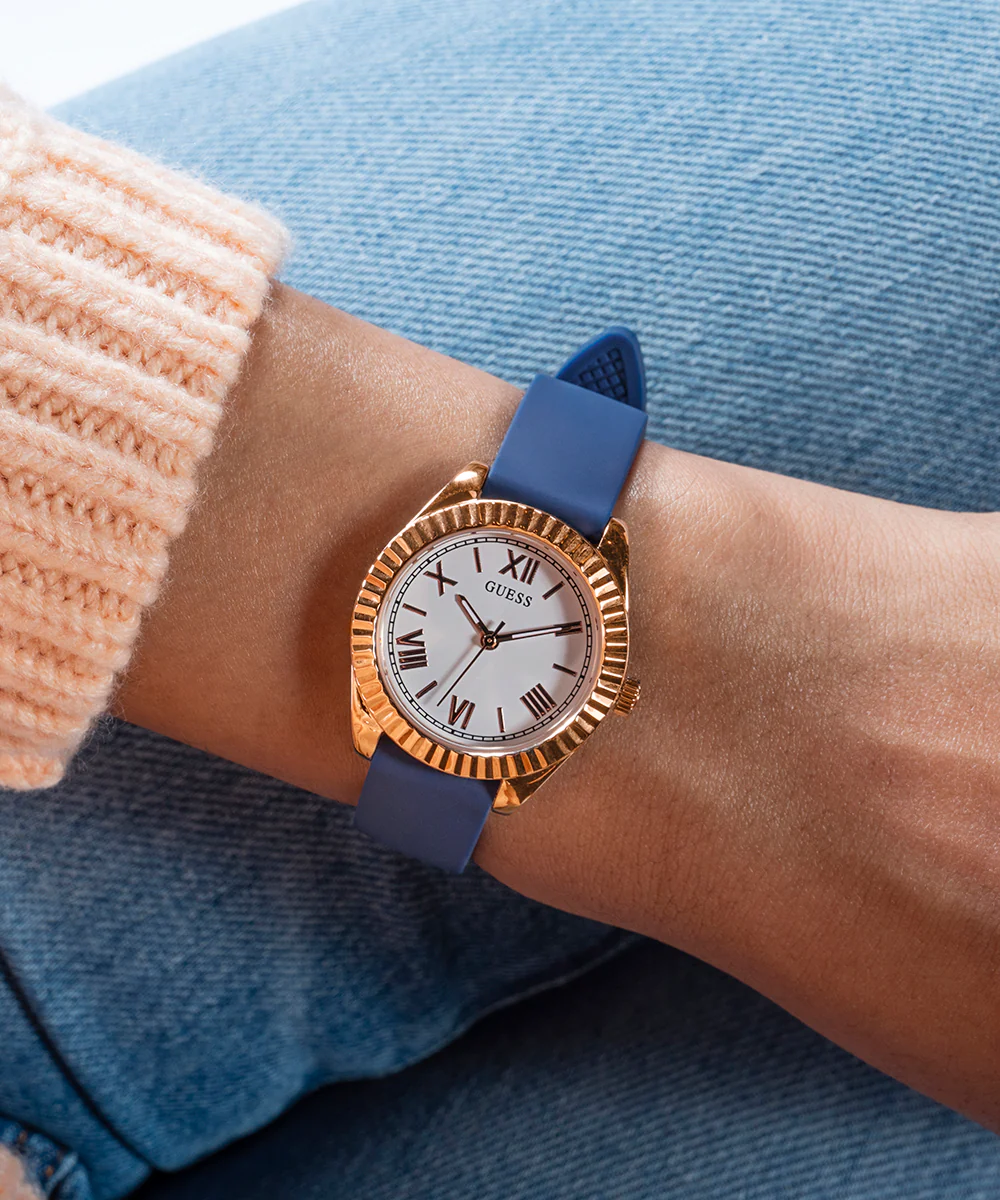 GUESS Ladies Rose Gold Tone Analog Watch Gift Set - Image 3