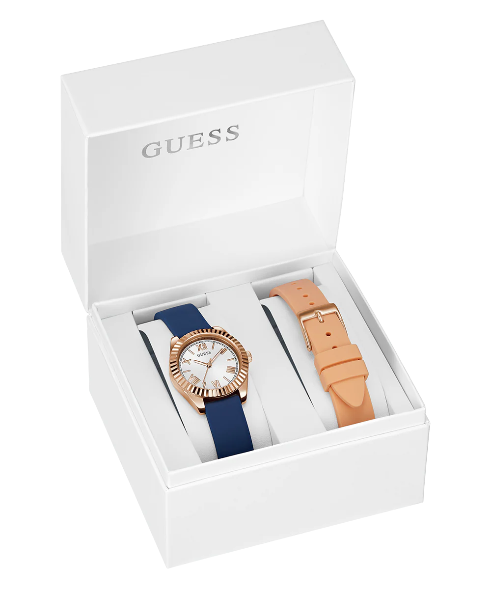GUESS Ladies Rose Gold Tone Analog Watch Gift Set - Image 4