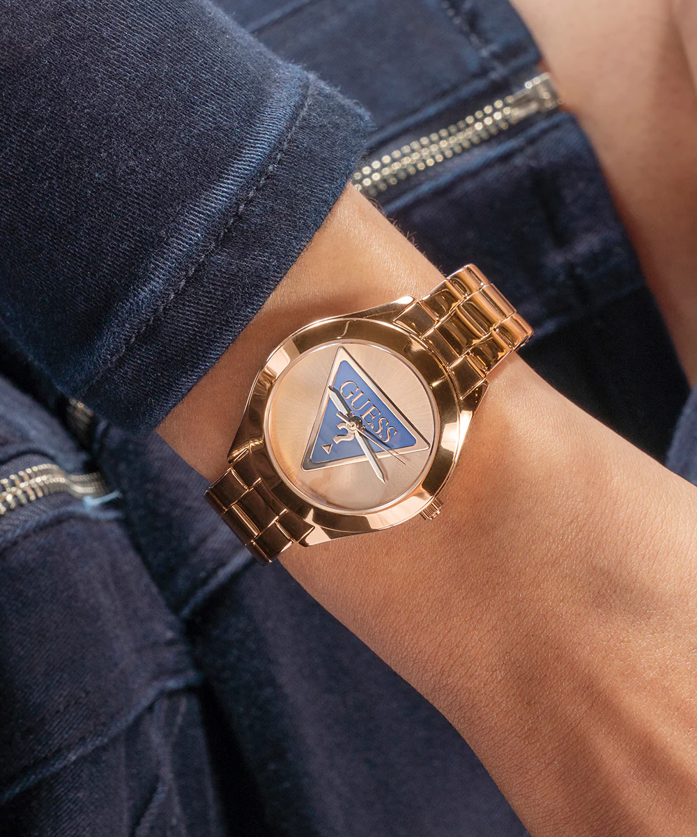 GUESS Ladies Rose Gold Tone Analog Watch - Image 4