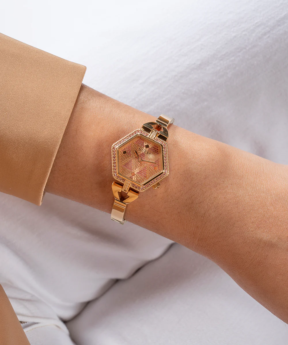 GUESS Ladies Rose Gold Tone Analog Watch - Image 4