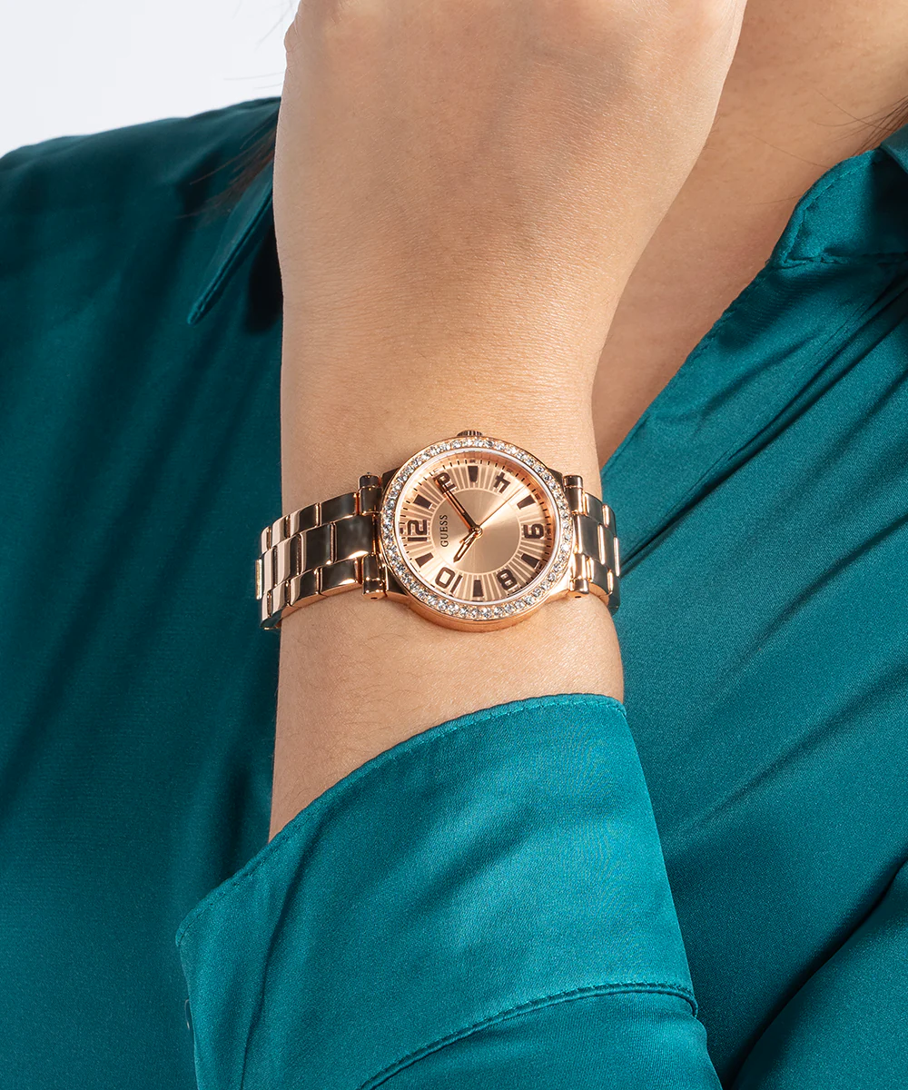 GUESS Ladies Rose Gold Tone Analog Watch - Image 3