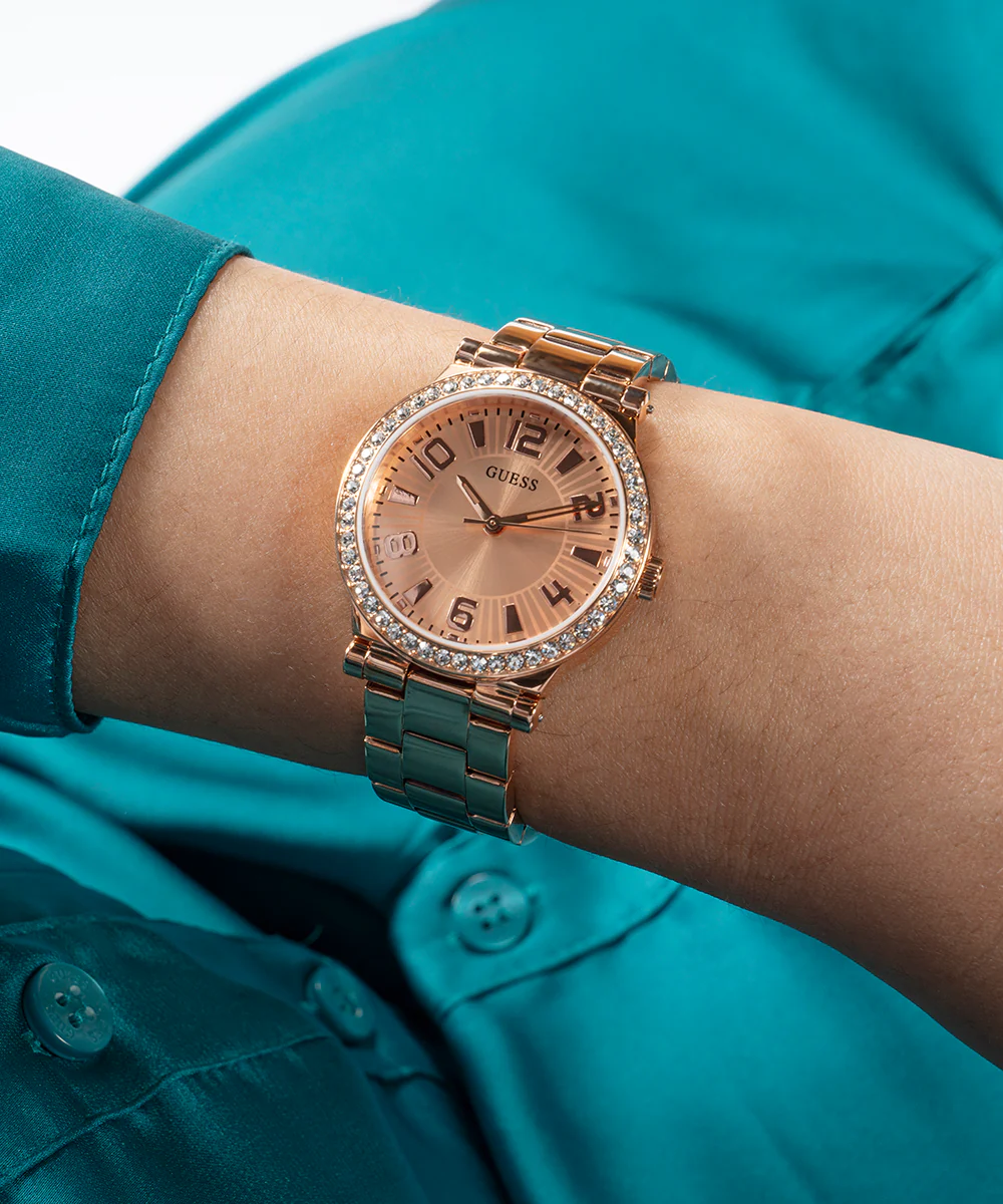 GUESS Ladies Rose Gold Tone Analog Watch - Image 4