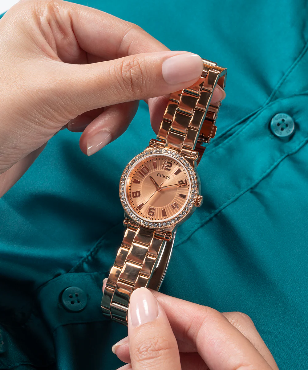 GUESS Ladies Rose Gold Tone Analog Watch - Image 6