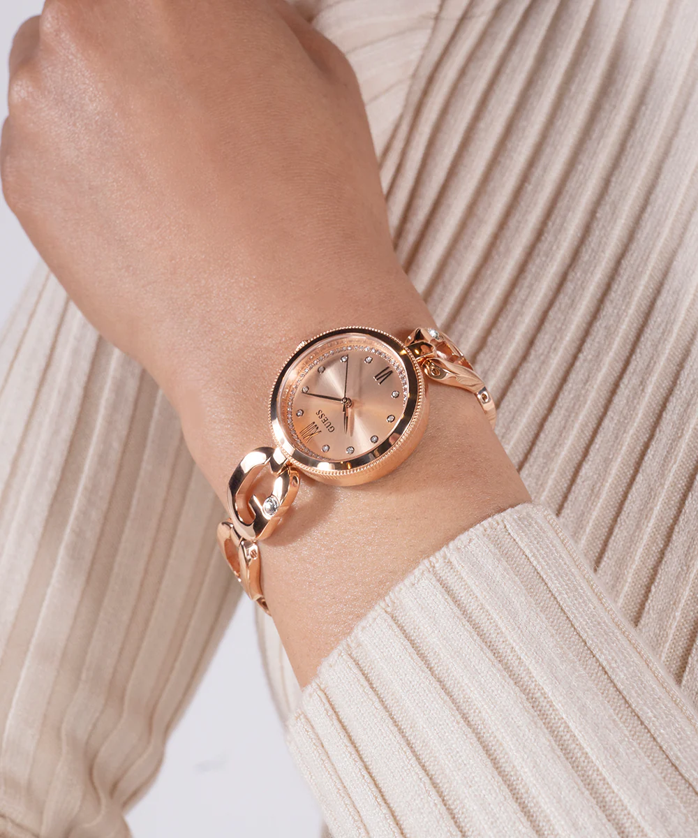 GUESS Ladies Rose Gold Tone Analog Watch - Image 4