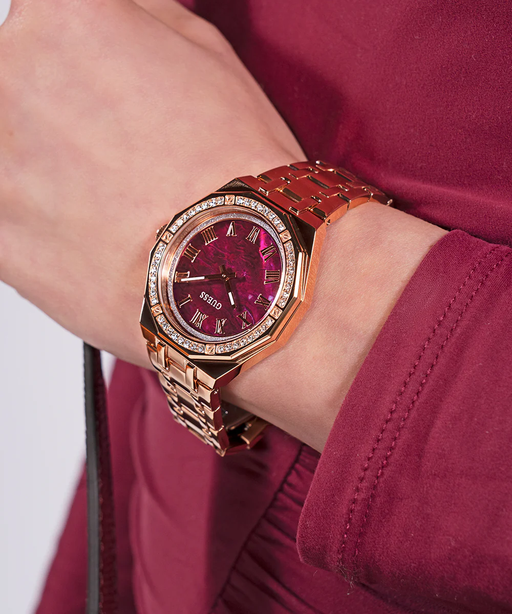 GUESS Ladies Rose Gold Tone Analog Watch - Image 3