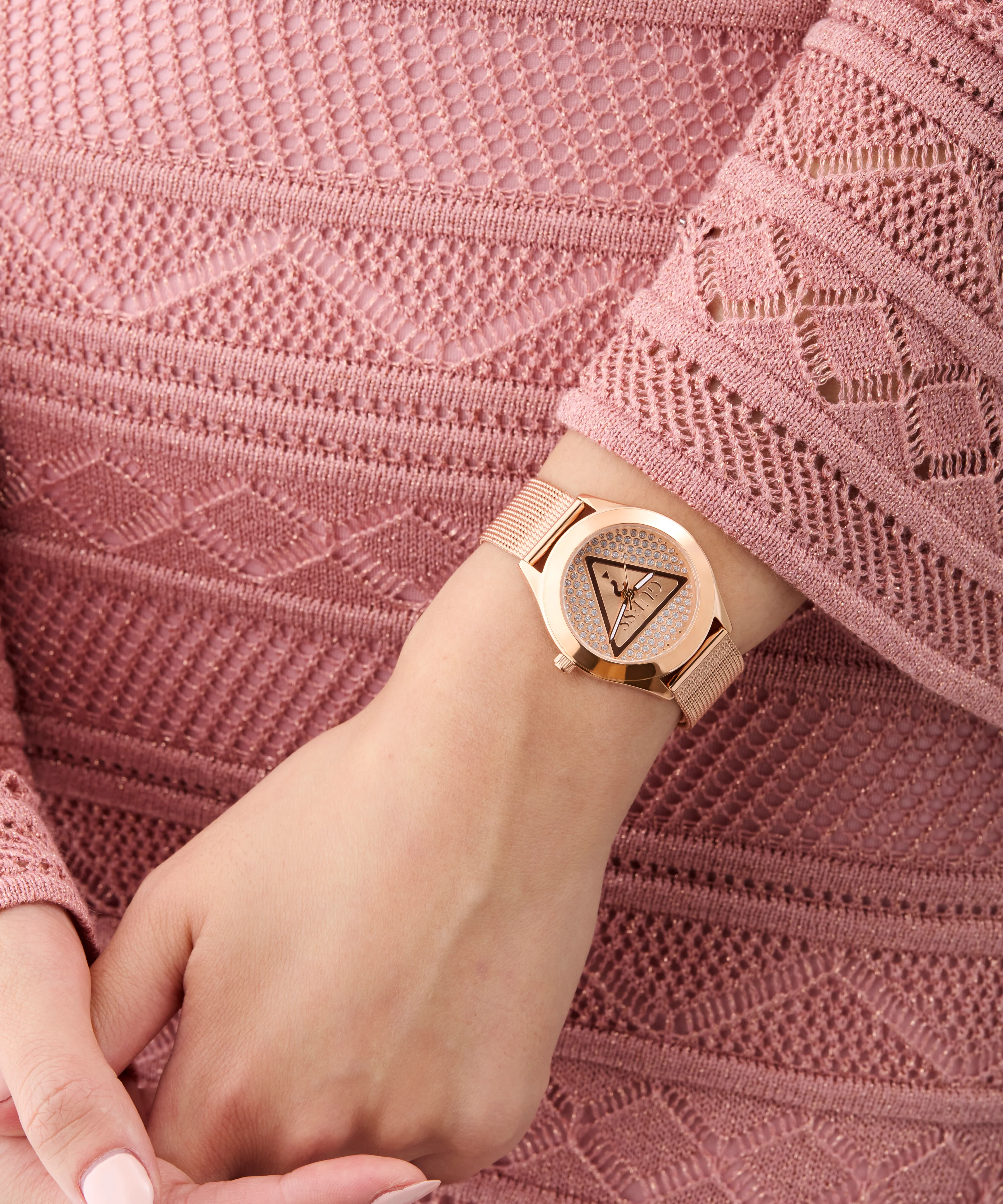 GUESS Ladies Rose Gold Tone Analog Watch - Image 7