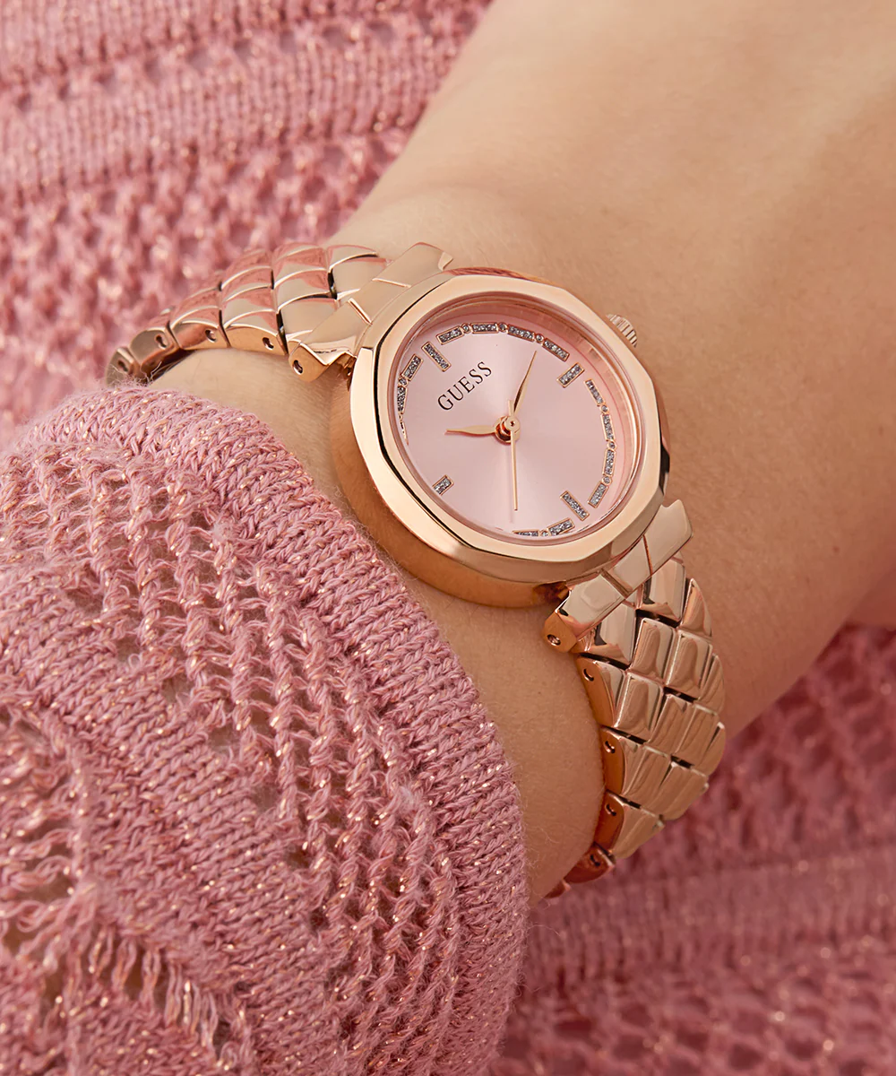 GUESS Ladies Rose Gold Tone Analog Watch - Image 4