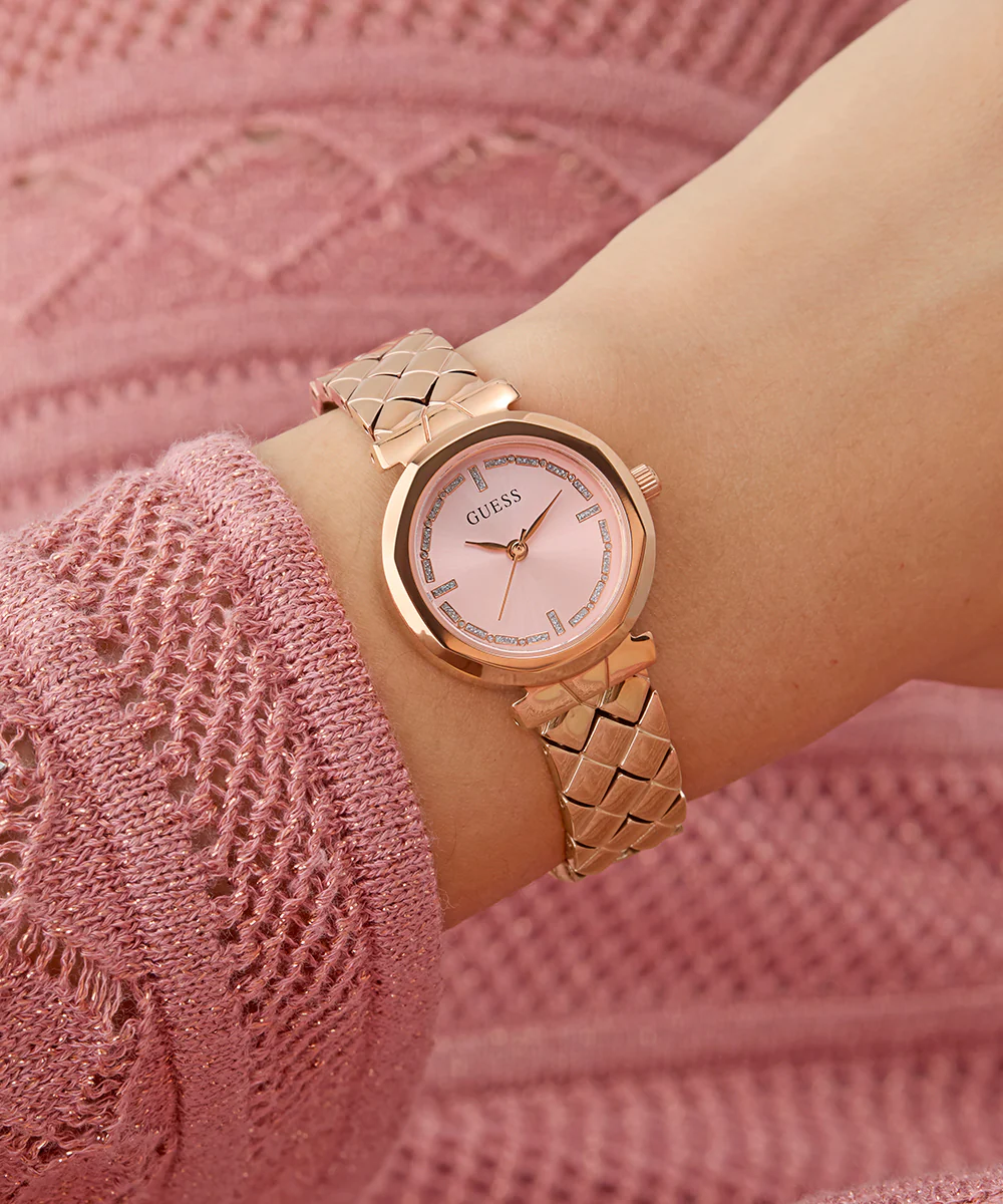 GUESS Ladies Rose Gold Tone Analog Watch - Image 5