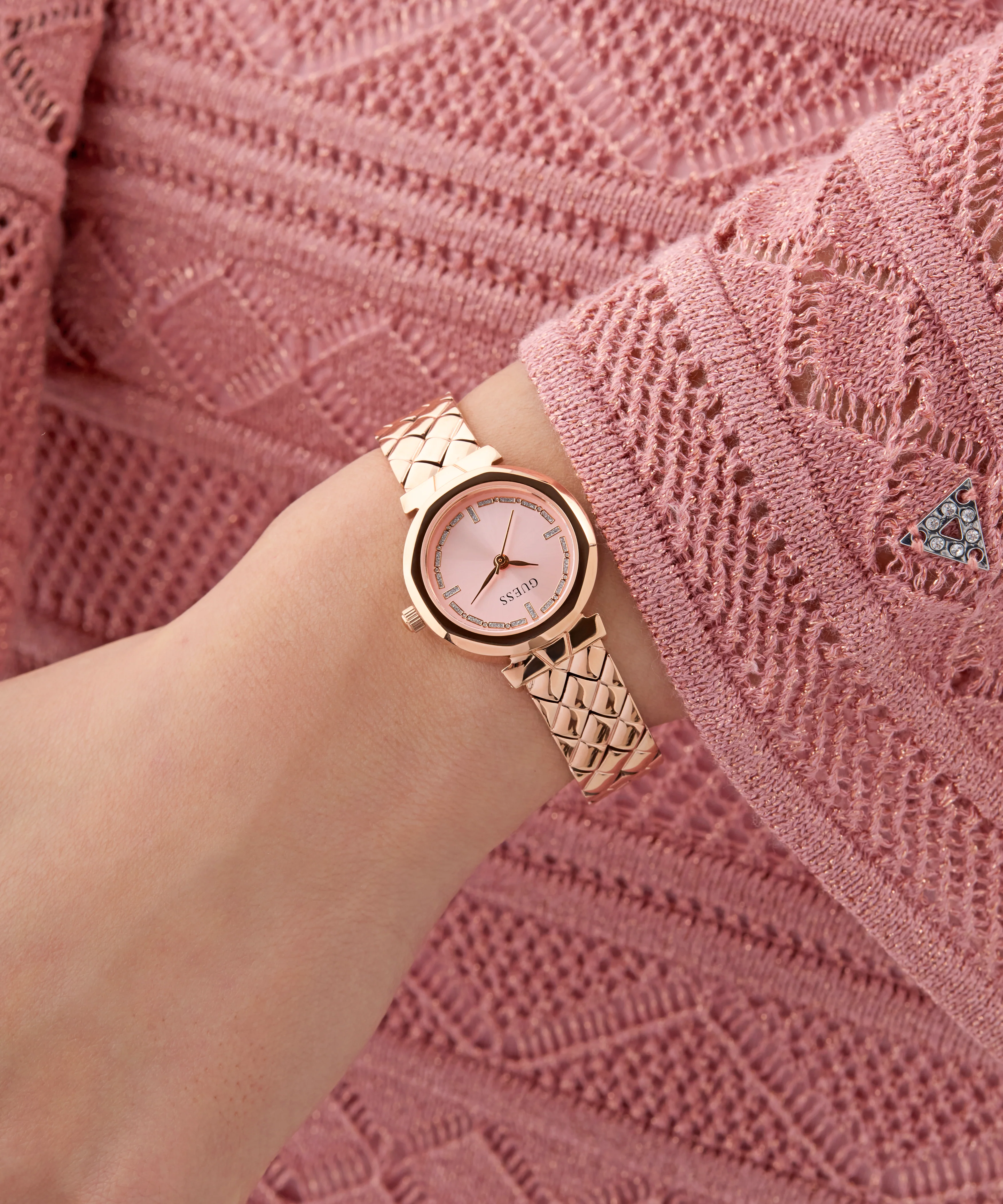 GUESS Ladies Rose Gold Tone Analog Watch - Image 7