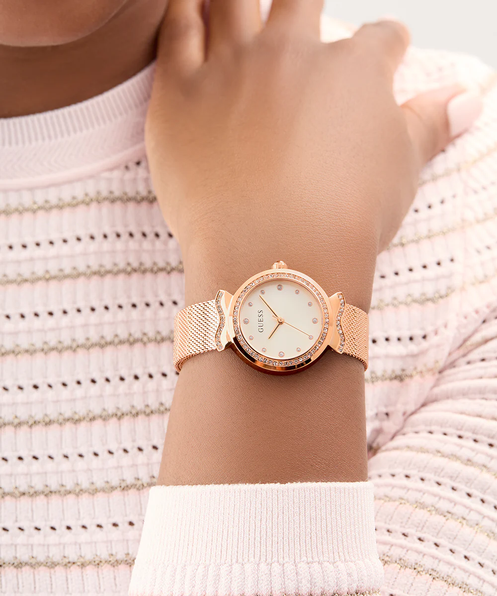 GUESS Ladies Rose Gold Tone Analog Watch - Image 3