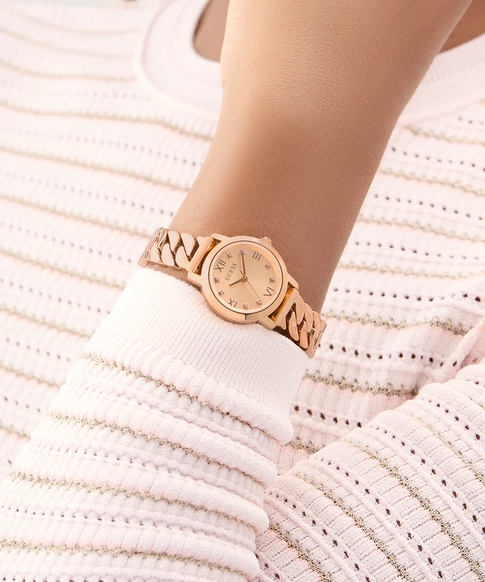 GUESS Ladies Rose Gold Tone Analog Watch - Image 3