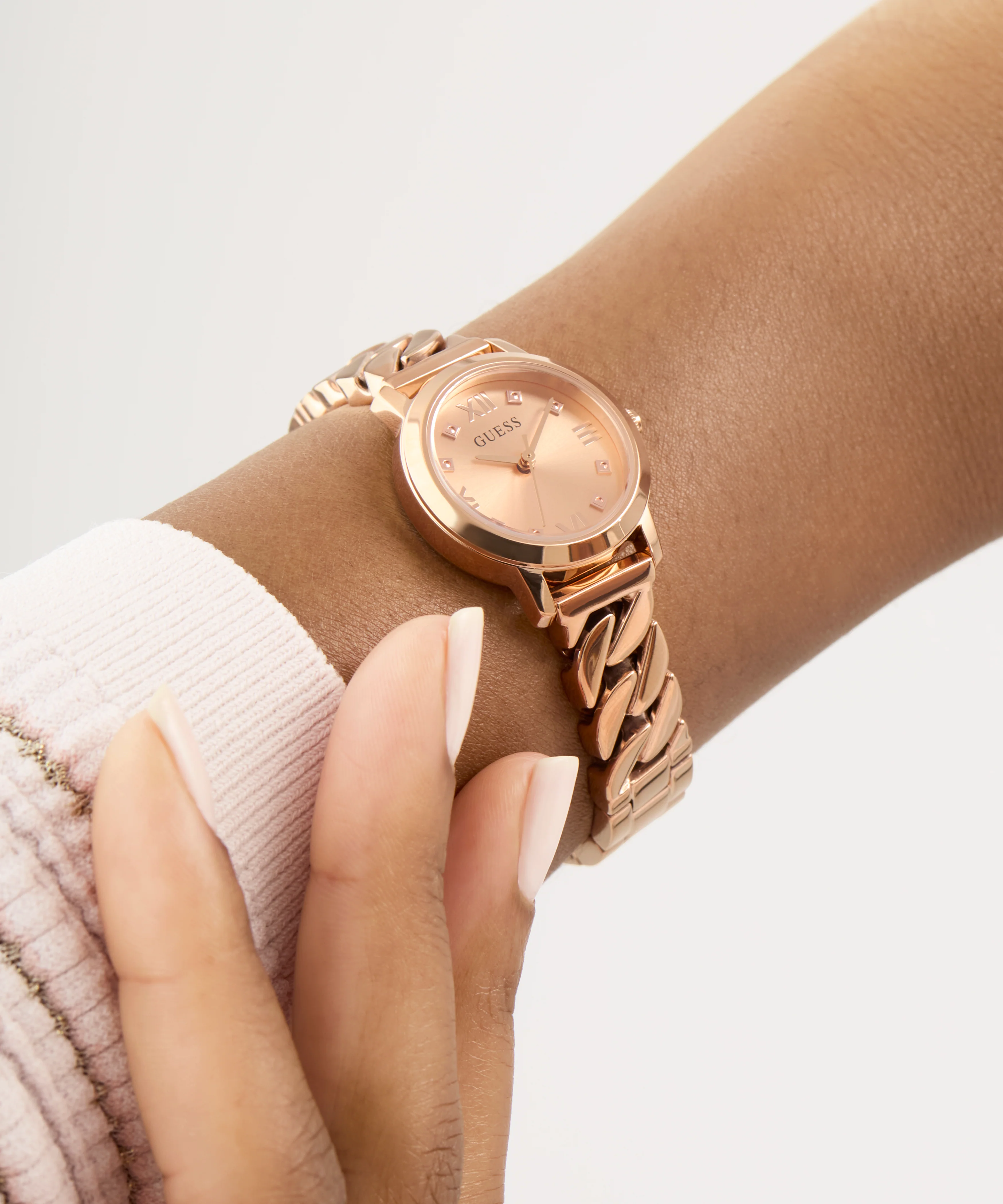 GUESS Ladies Rose Gold Tone Analog Watch - Image 5