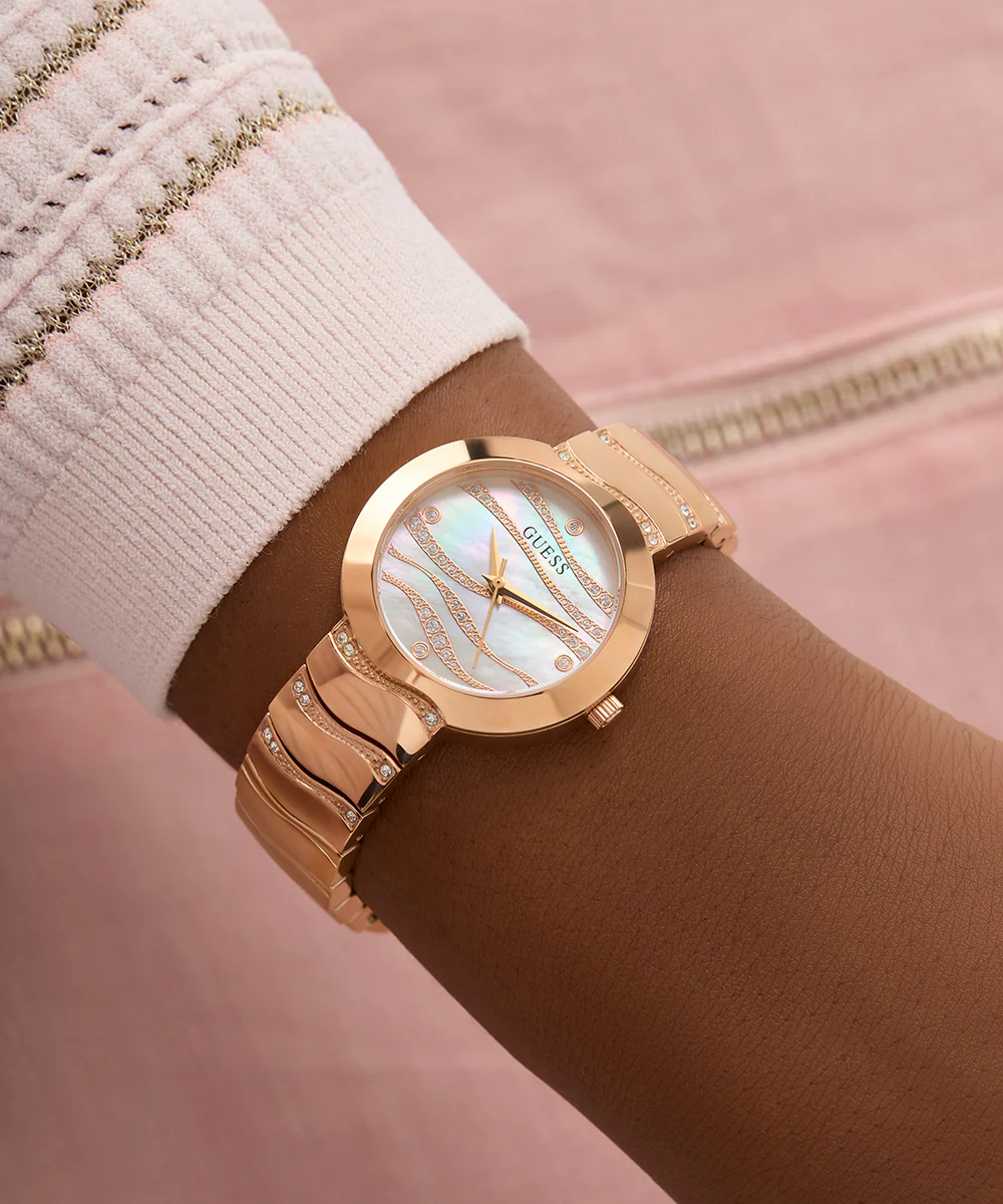 GUESS Ladies Rose Gold Tone Analog Watch - Image 5